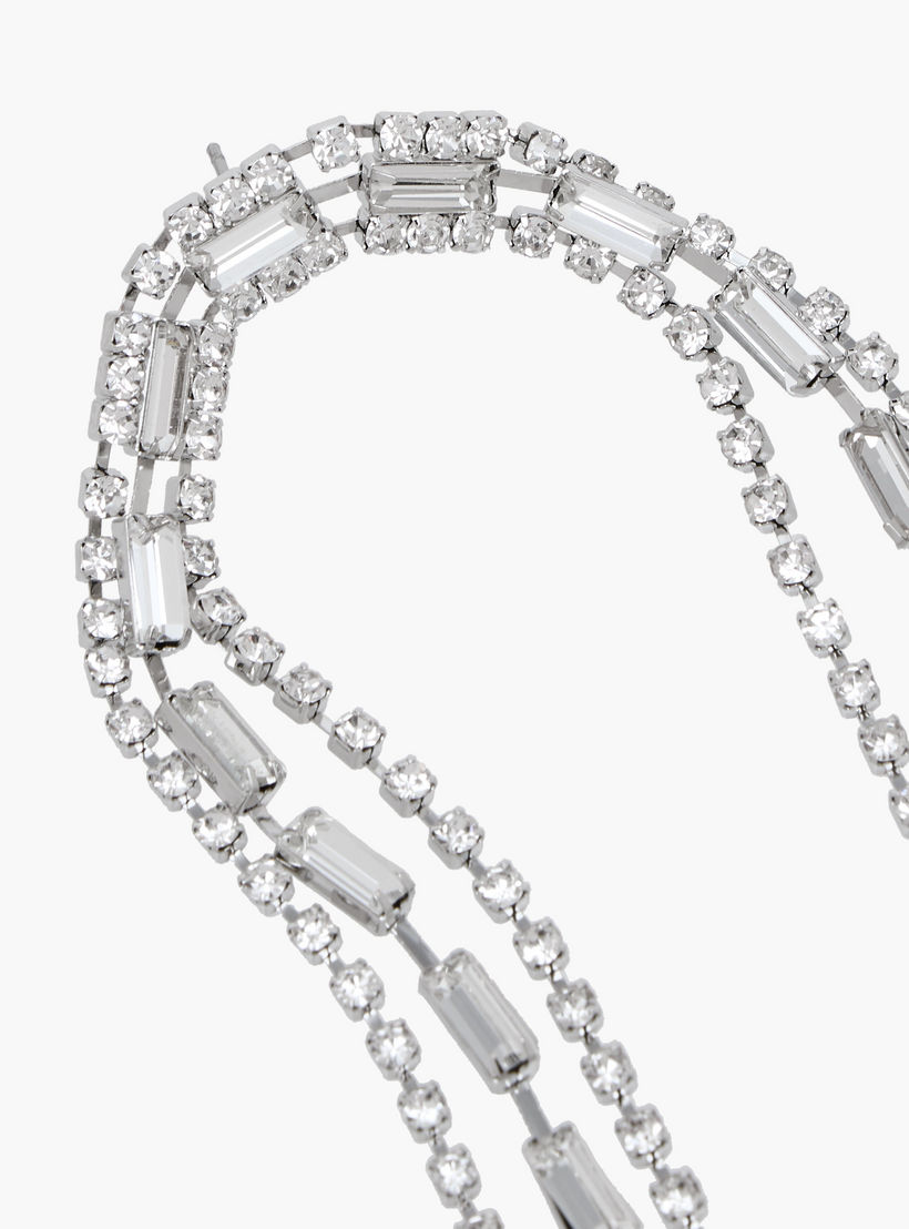 حلق متدلي بلون فضي ومكبس إغلاق خلفي-women-watchesandjewellery-jewellery-earrings-image-4