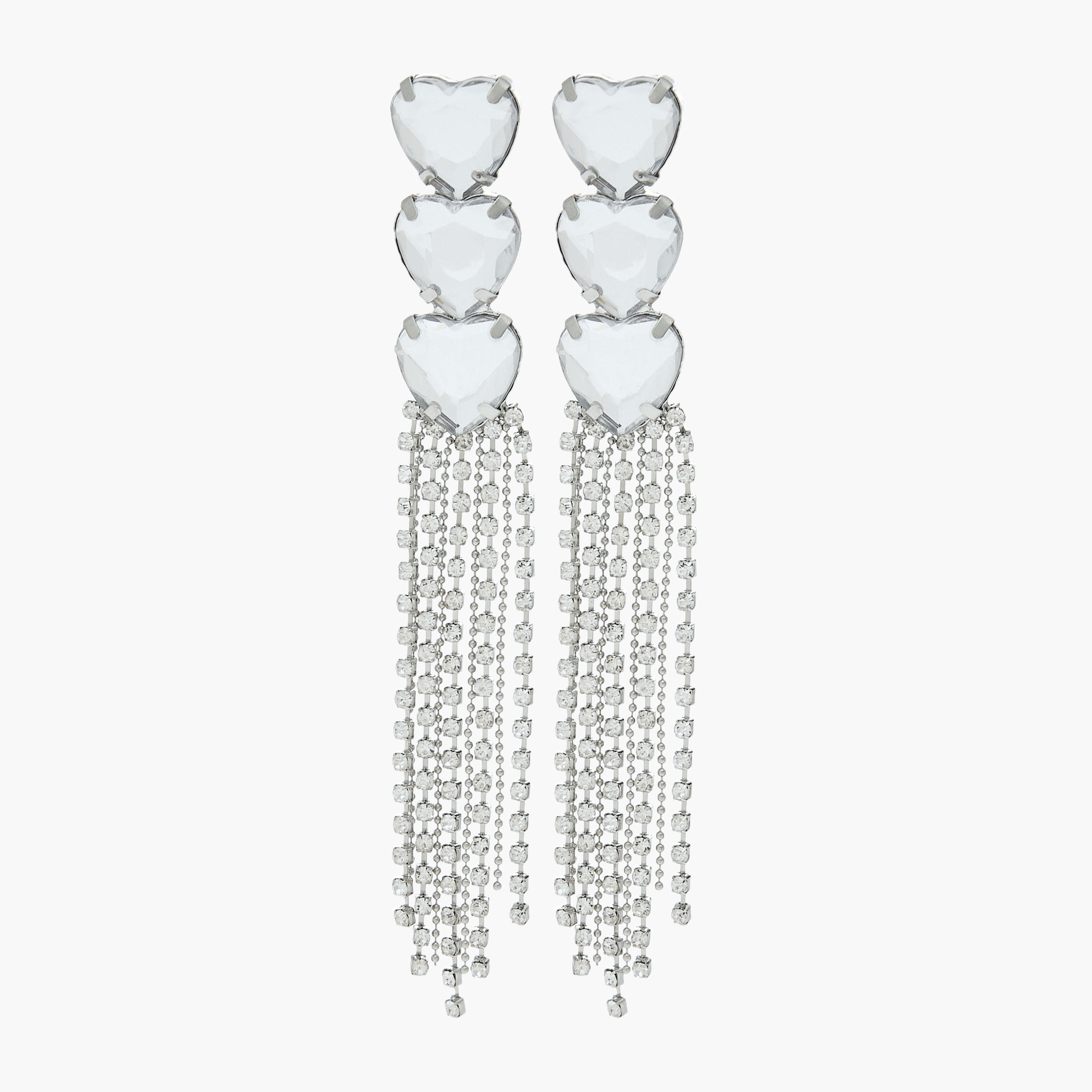Silver Tone Tassel Dangler Earrings with Pushback Closure-women-watchesandjewellery-jewellery-earrings-image-1
