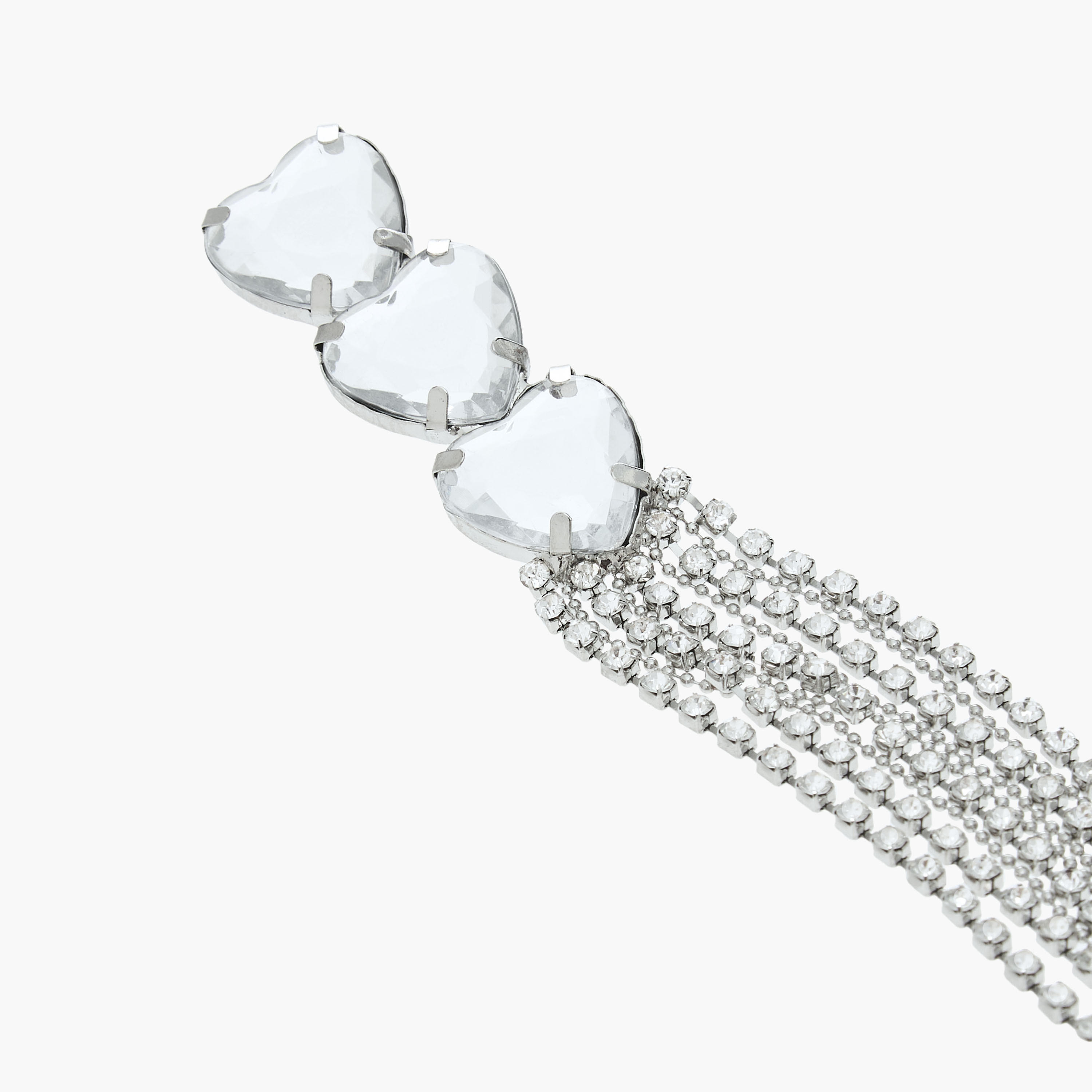 حلقان متدلية مزينة بشرابات باللون الفضي مع مكبس إغلاق خلفي-women-watchesandjewellery-jewellery-earrings-image-3