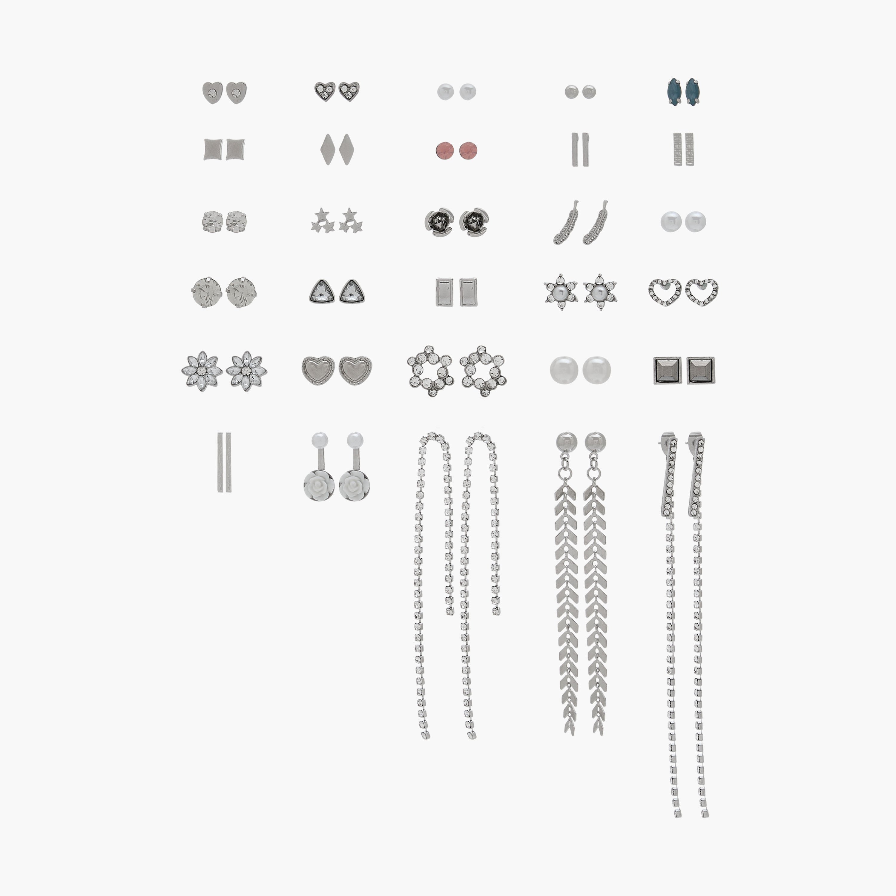 مجموعة حلقان ميتاليك بمكبس إغلاق خلفي من 30 زوج-women-watchesandjewellery-jewellery-earrings-image-1