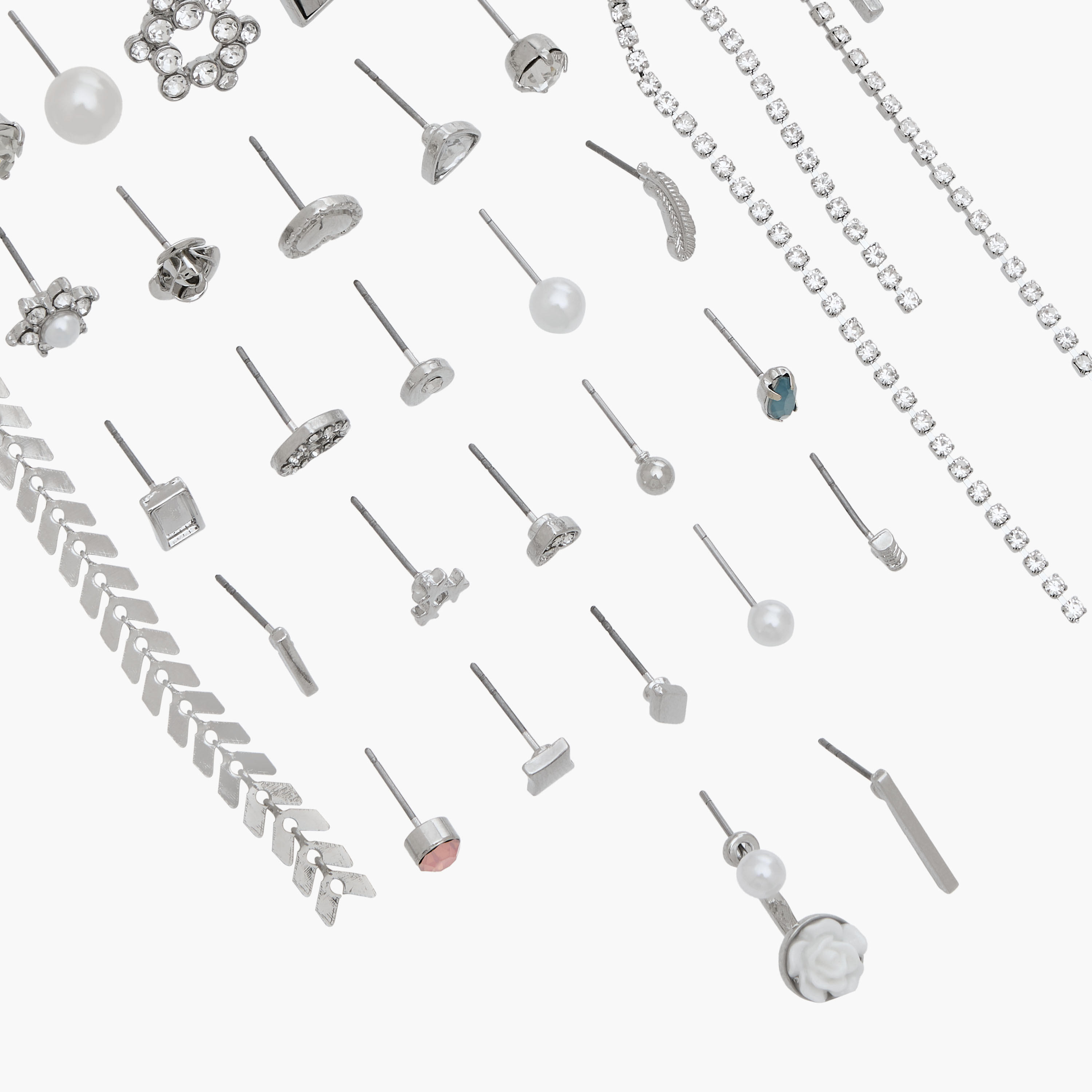 مجموعة حلقان ميتاليك بمكبس إغلاق خلفي من 30 زوج-women-watchesandjewellery-jewellery-earrings-image-3