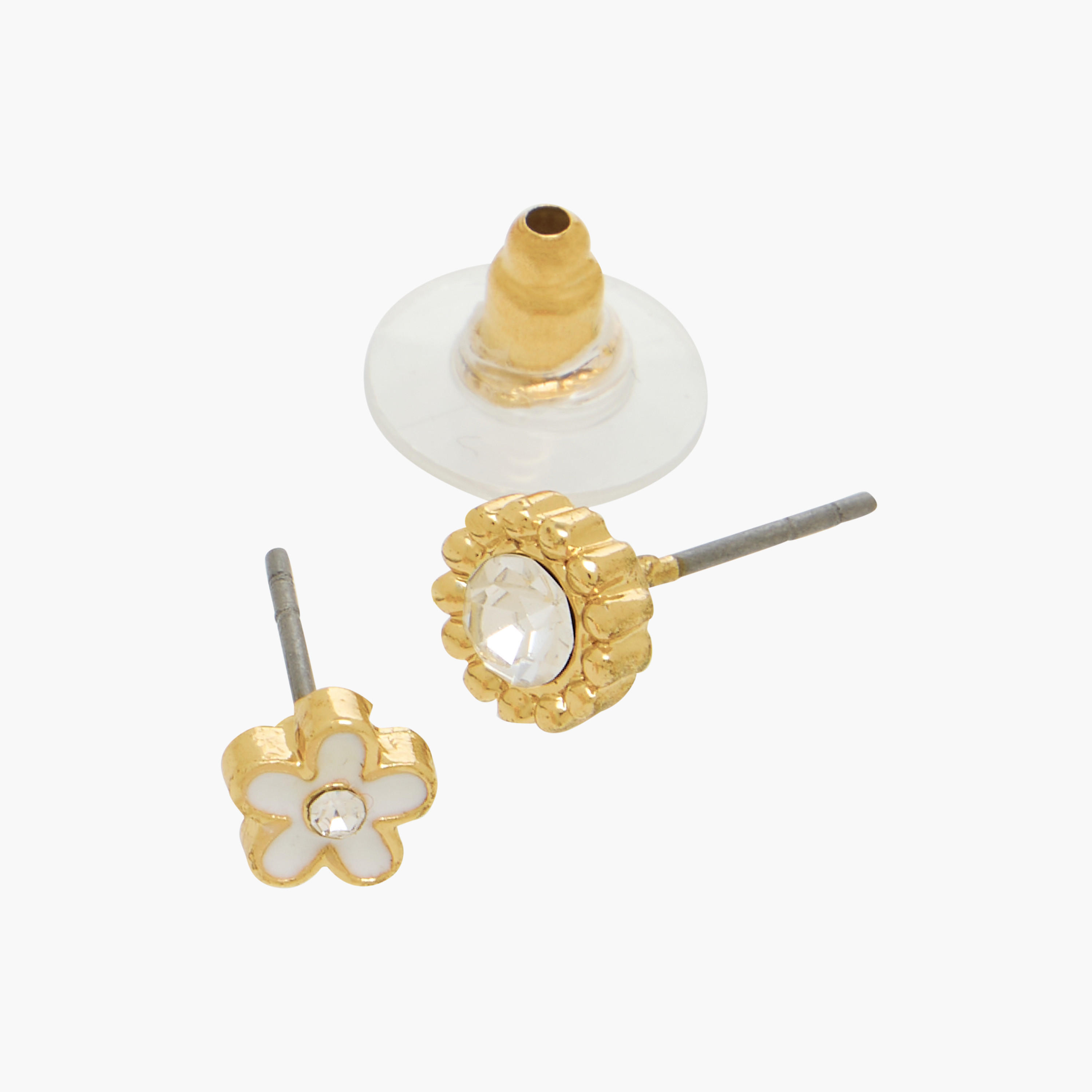 حلقان بلون ذهبي بمكبس إغلاق خلفي - عبوة من 15 زوج-women-watchesandjewellery-jewellery-earrings-image-4