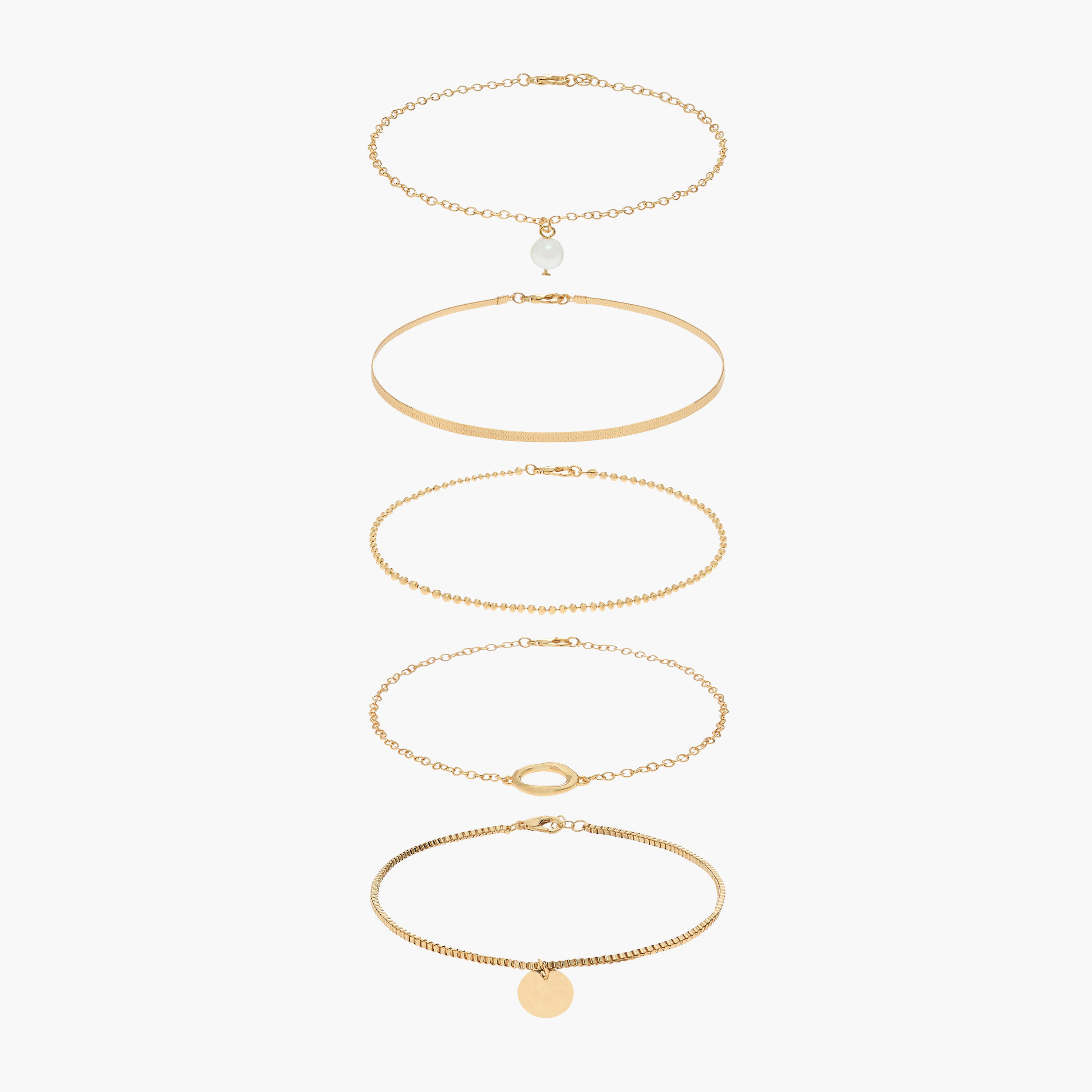 Pack of 5 Metal Chain Anklet-women-watchesandjewellery-jewellery-anklets-image-1