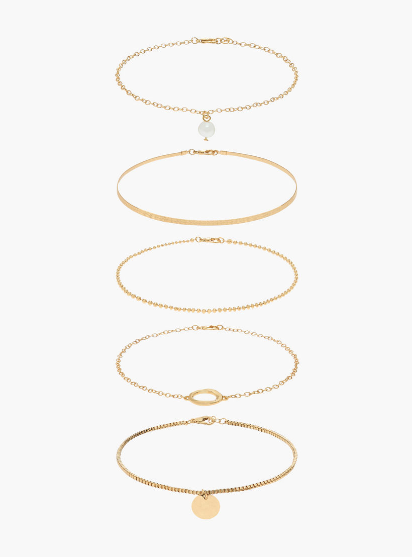 Pack of 5 Metal Chain Anklet-women-watchesandjewellery-jewellery-anklets-image-1