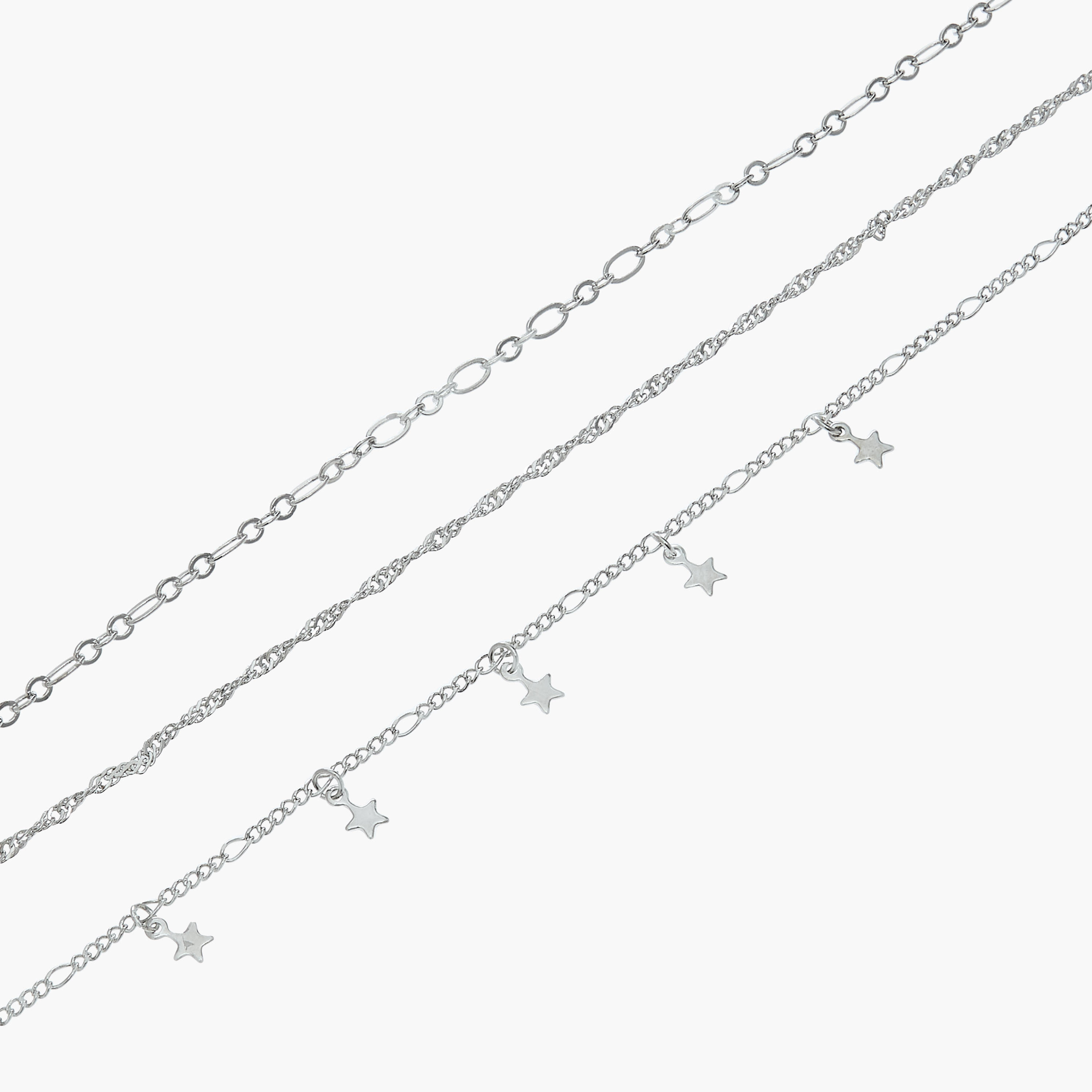 Pack of 5 Silver Tone Assorted Anklet-women-watchesandjewellery-jewellery-anklets-image-8