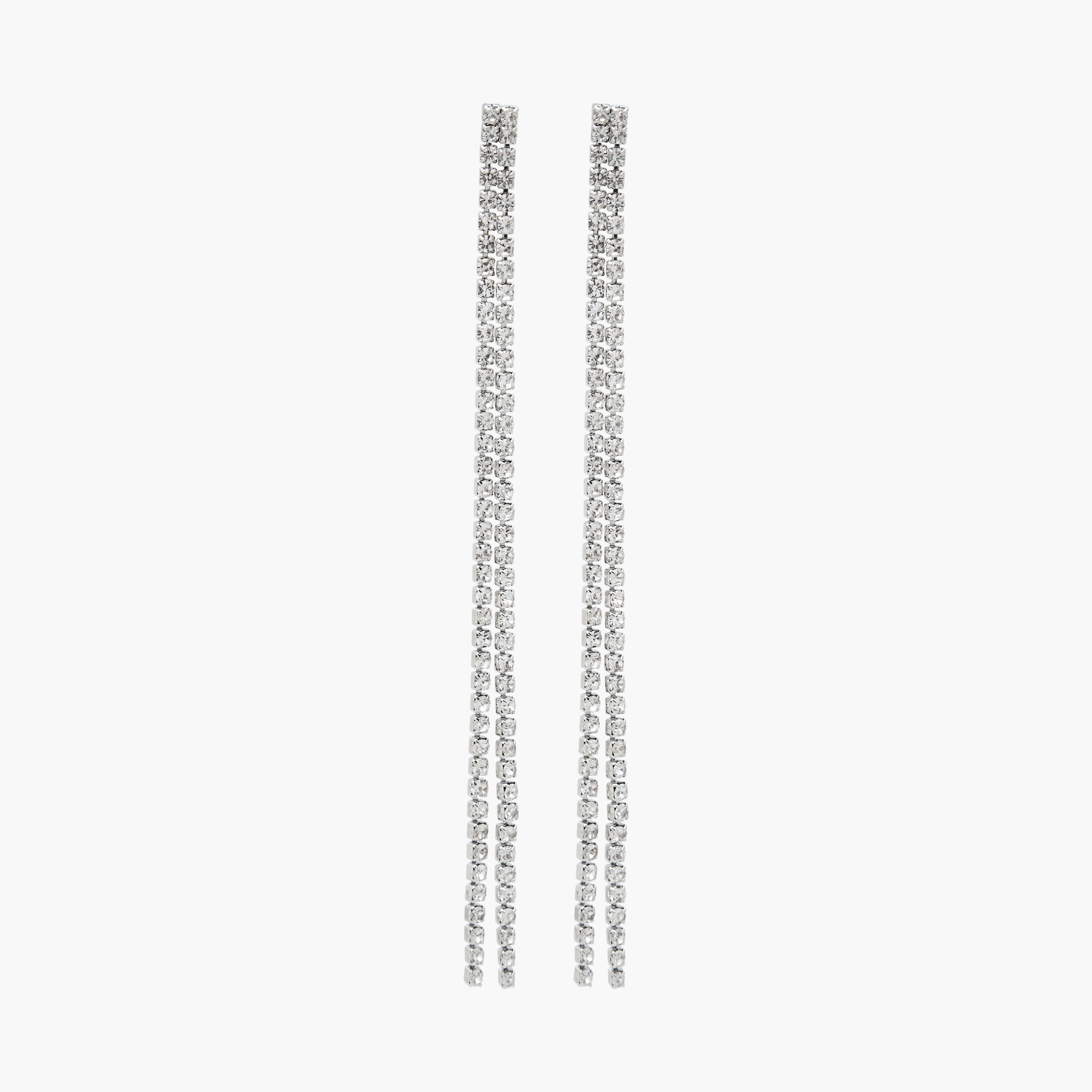 حلق متدلي بلون فضي ومكبس إغلاق خلفي-women-watchesandjewellery-jewellery-earrings-image-1
