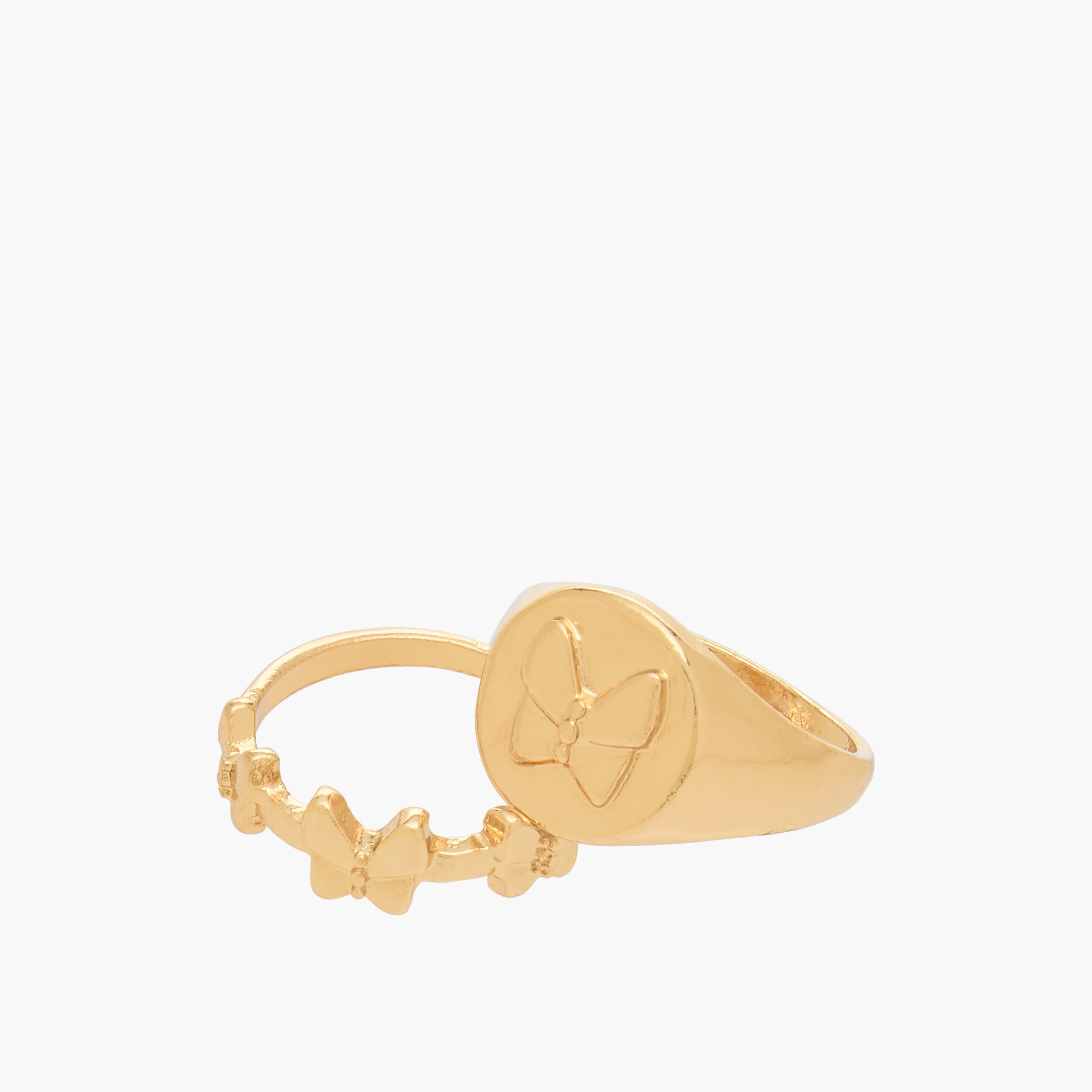 خواتم بارزة الملمس بلون ذهبي - طقم 5 قطع-women-watchesandjewellery-jewellery-rings-image-3