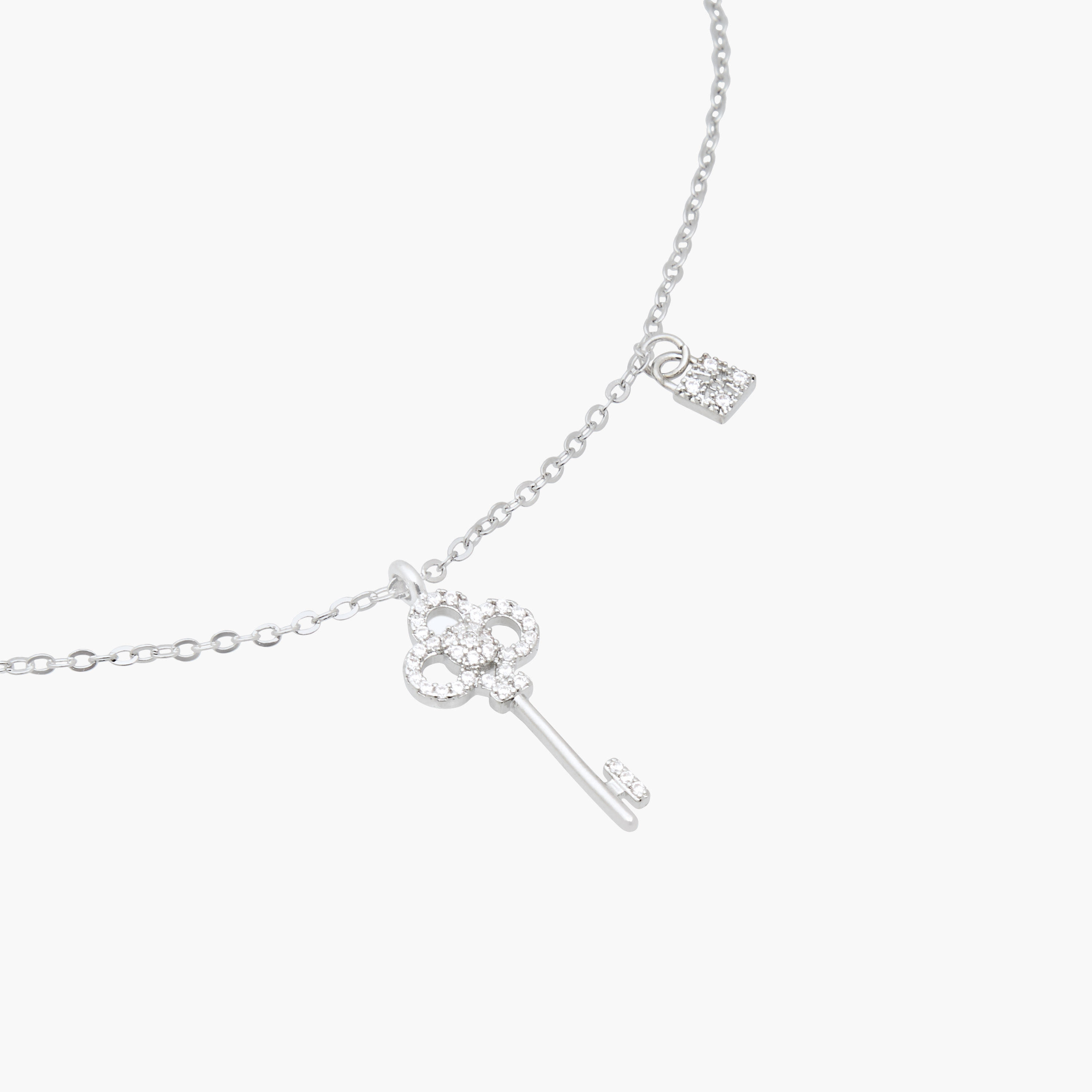 Silver Tone Necklace with Key Pendant-women-watchesandjewellery-jewellery-necklacesandpendants-image-2