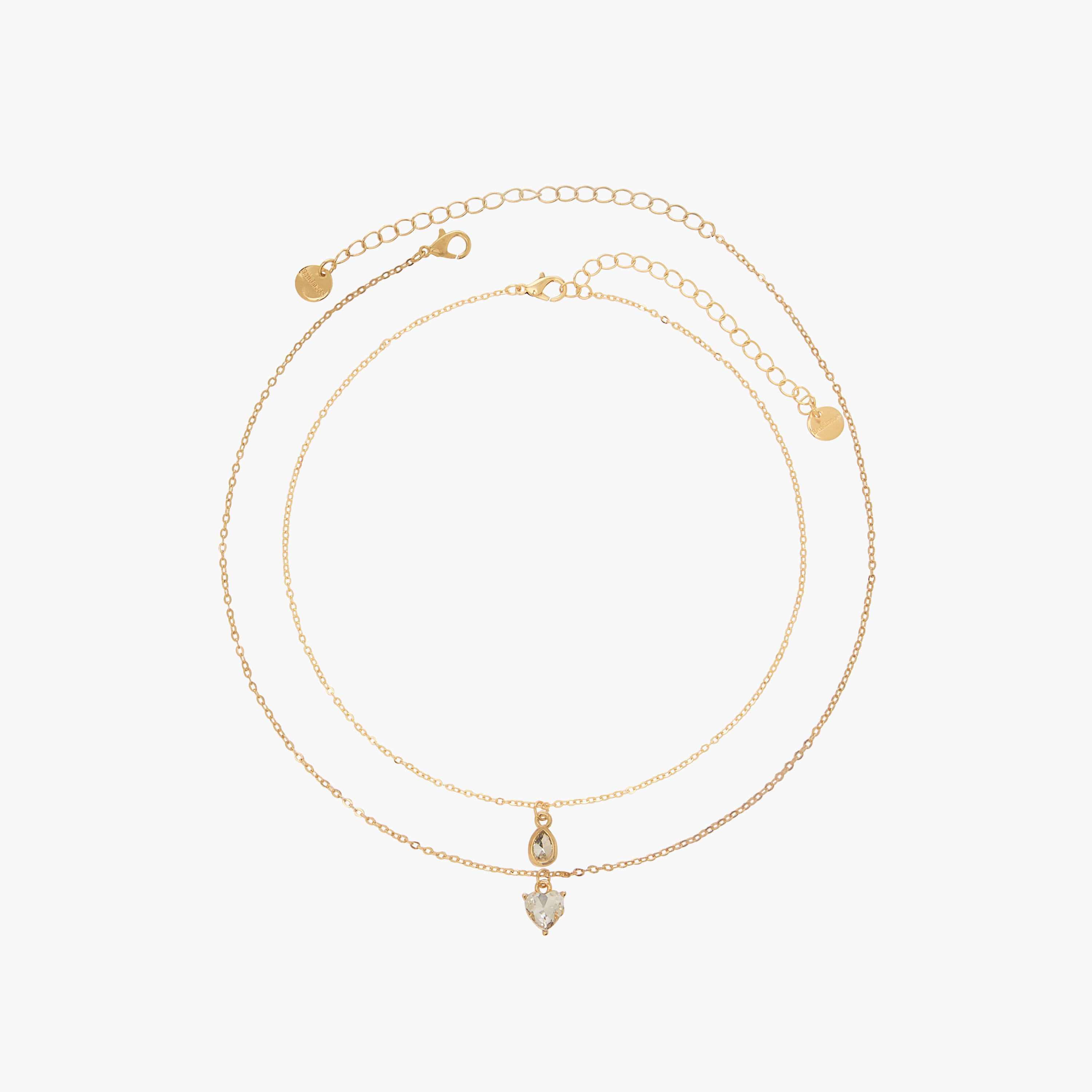 عقد ذهبي بدلايّة مزينة - طقم من قطعتين-women-watchesandjewellery-jewellery-necklacesandpendants-image-1