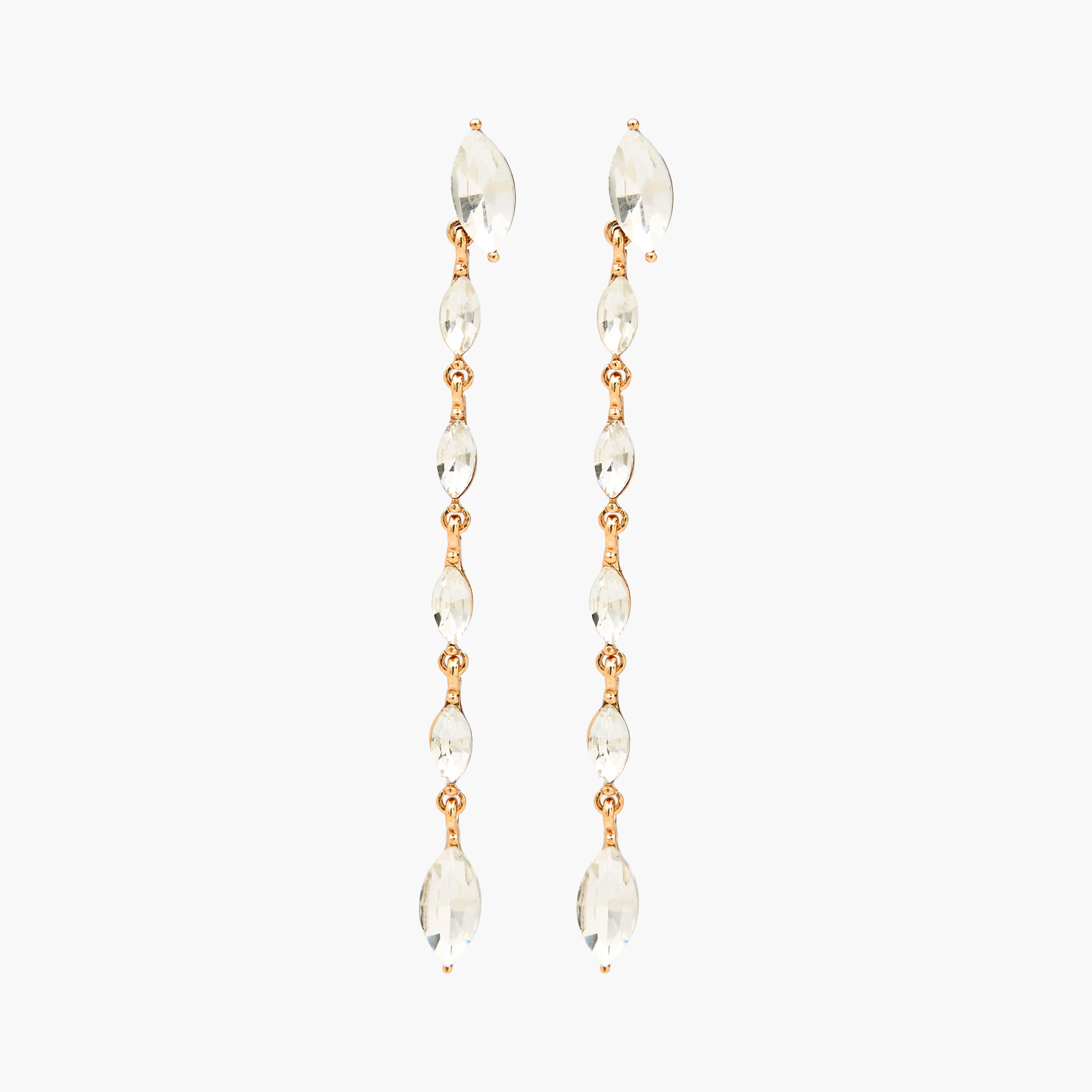 Gold Tone Embellished Dangling Earrings with Pushback Closure-women-watchesandjewellery-jewellery-earrings-image-1