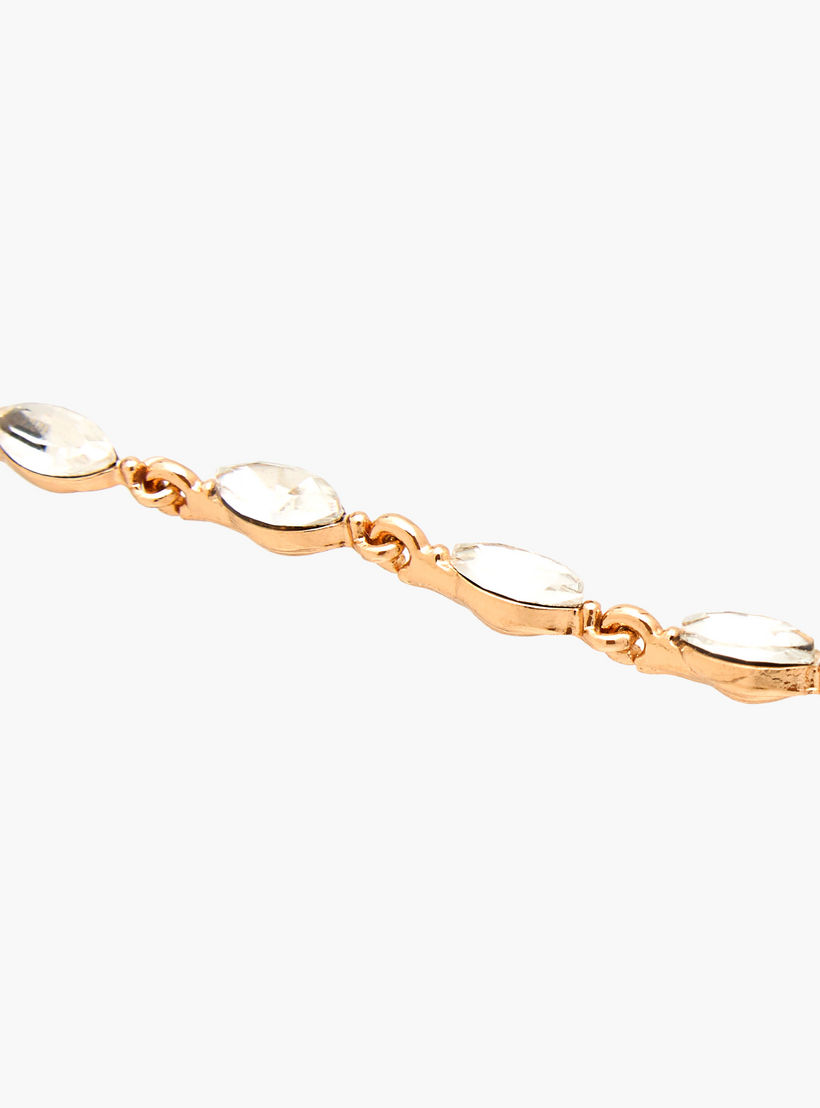 Gold Tone Embellished Dangling Earrings with Pushback Closure-women-watchesandjewellery-jewellery-earrings-image-3