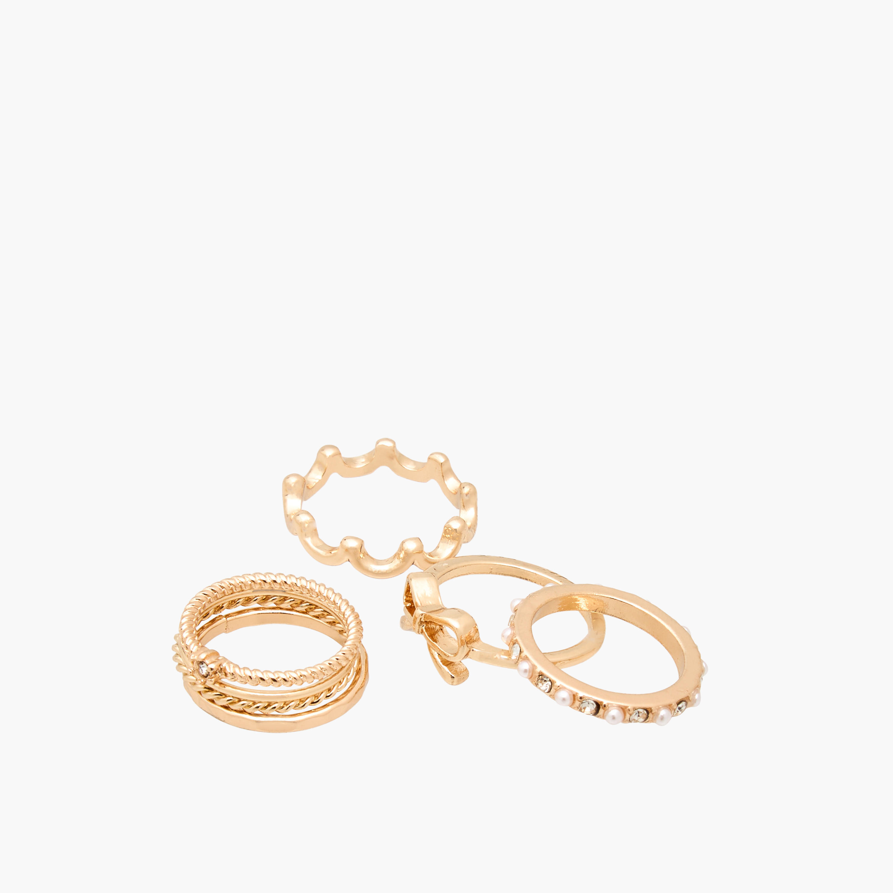 Assorted Gold Tone Ring - Set of 15-women-watchesandjewellery-jewellery-rings-image-2