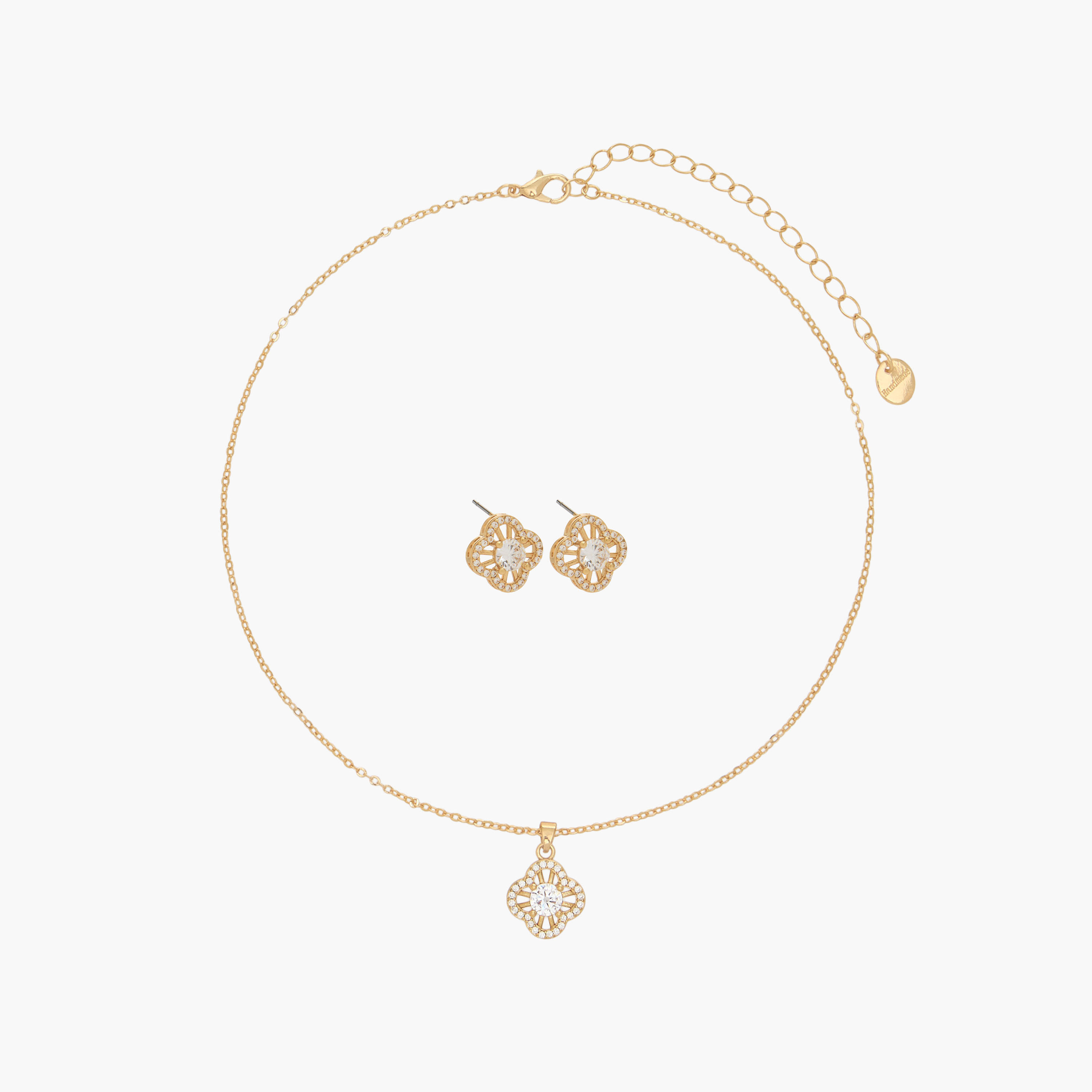 Set of 2 - Embellished Cubic Zirconia Necklace and Earrings-women-watchesandjewellery-jewellery-necklacesandpendants-image-1