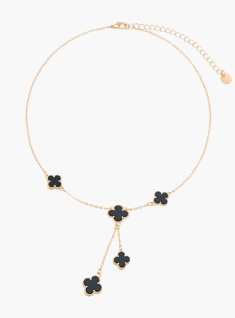 Metal Necklace with Clover Design-women-watchesandjewellery-jewellery-necklacesandpendants-image-1