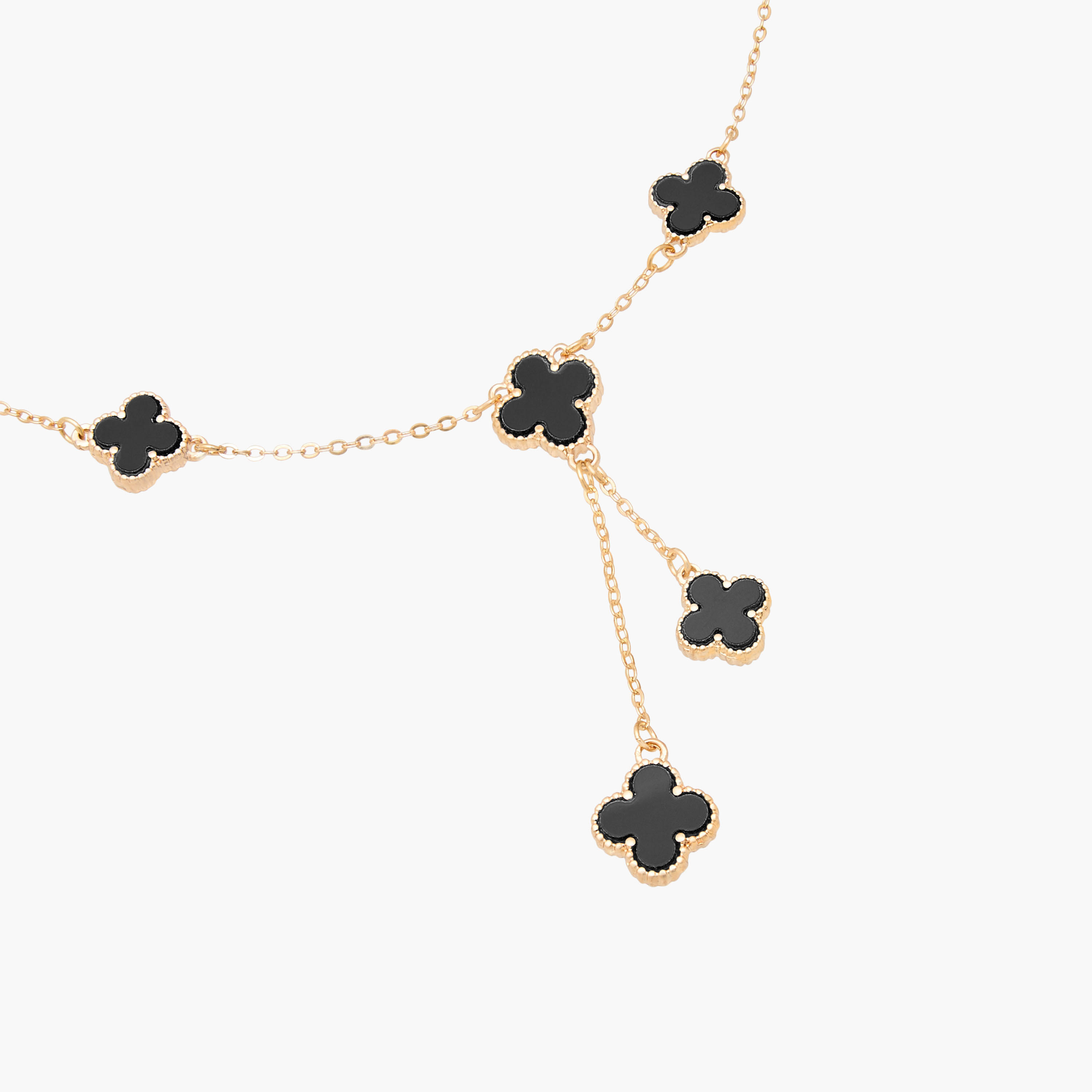 Metal Necklace with Clover Design-women-watchesandjewellery-jewellery-necklacesandpendants-image-2