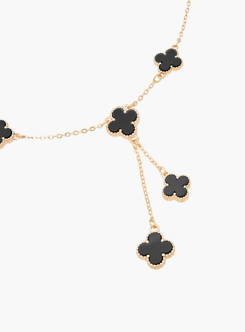 Metal Necklace with Clover Design-women-watchesandjewellery-jewellery-necklacesandpendants-image-2