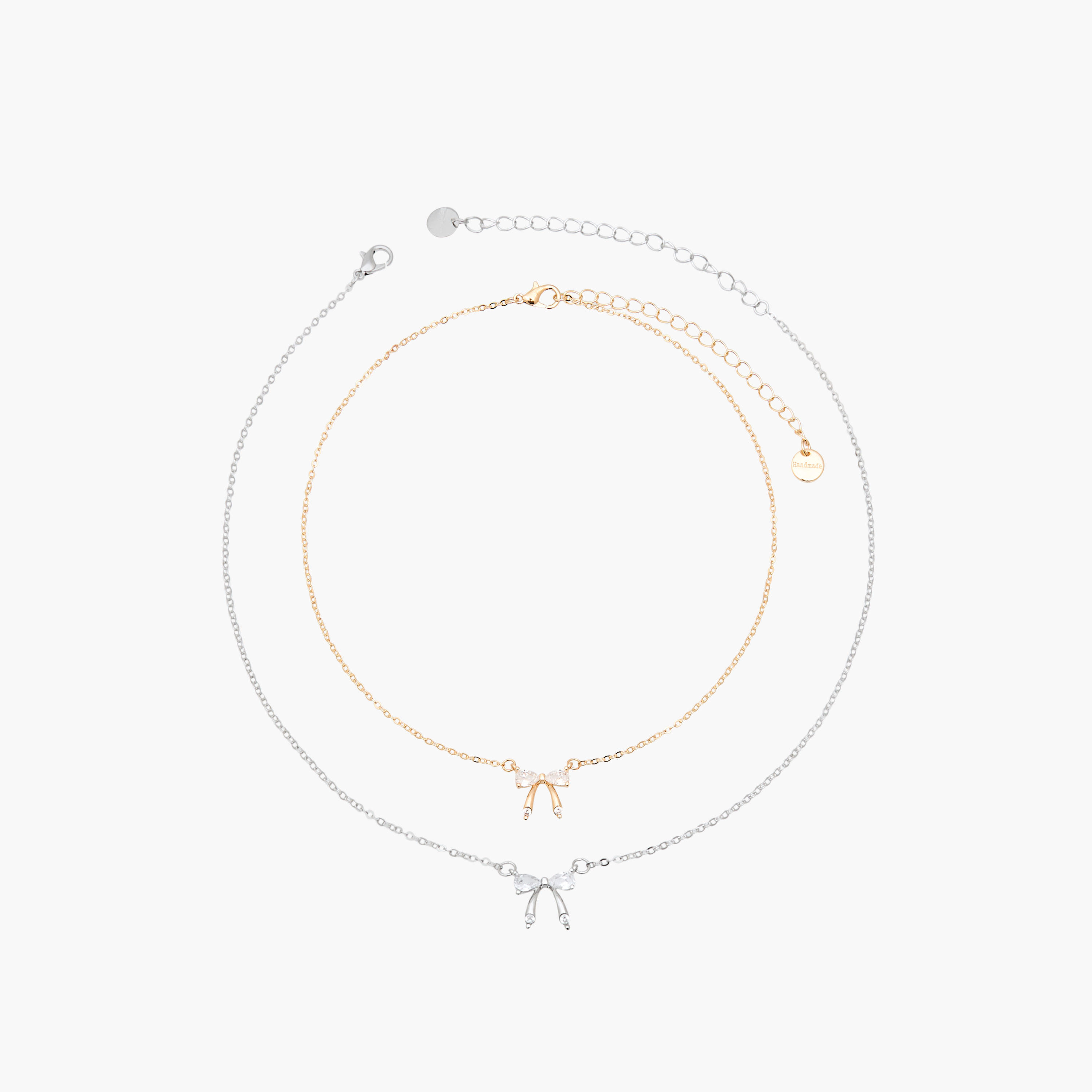 أعقاد معدن بدلايات فيونكة - طقم من قطعتين-women-watchesandjewellery-jewellery-necklacesandpendants-image-1
