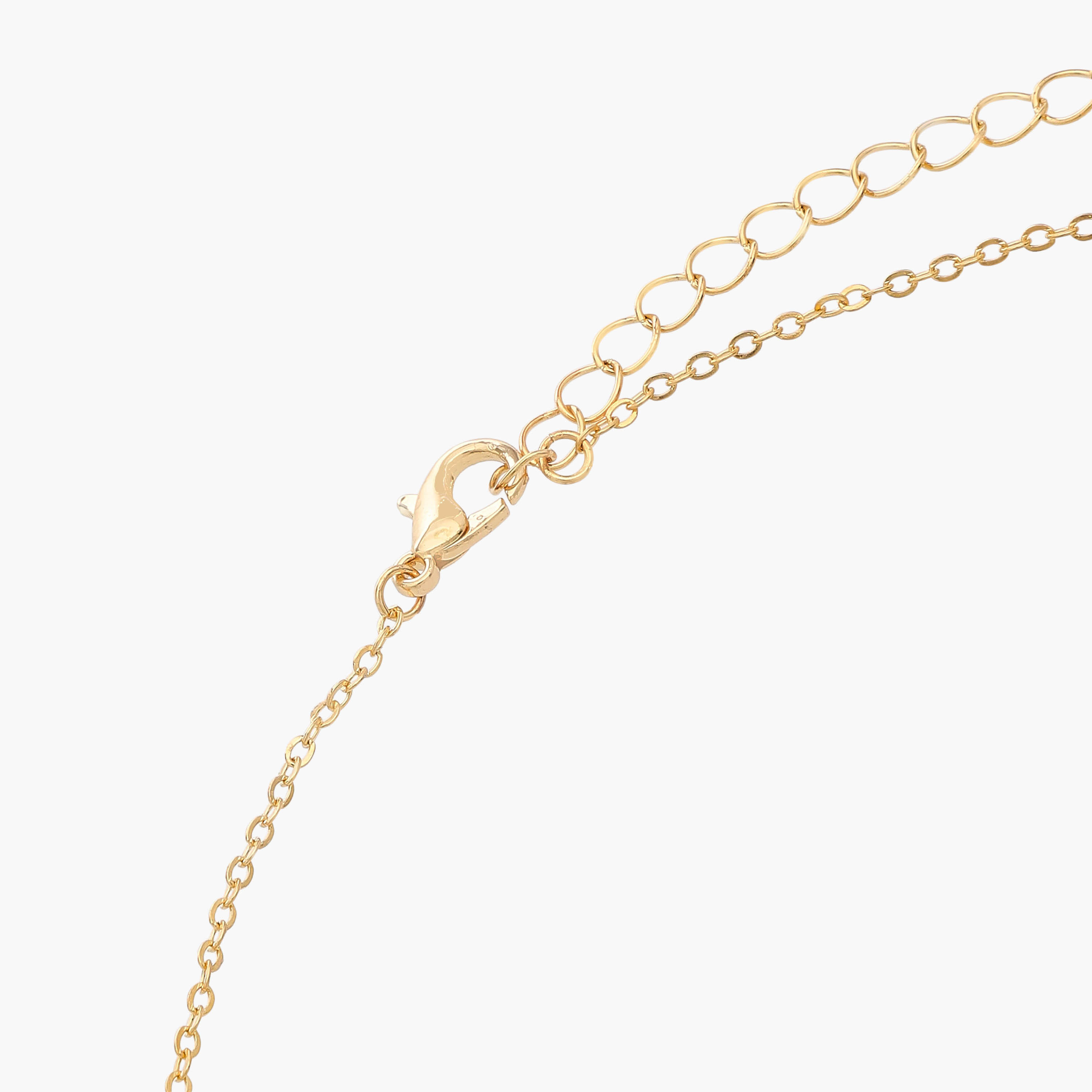 Metal Stone Embellished Clover Pendant Necklace-women-watchesandjewellery-jewellery-necklacesandpendants-image-3