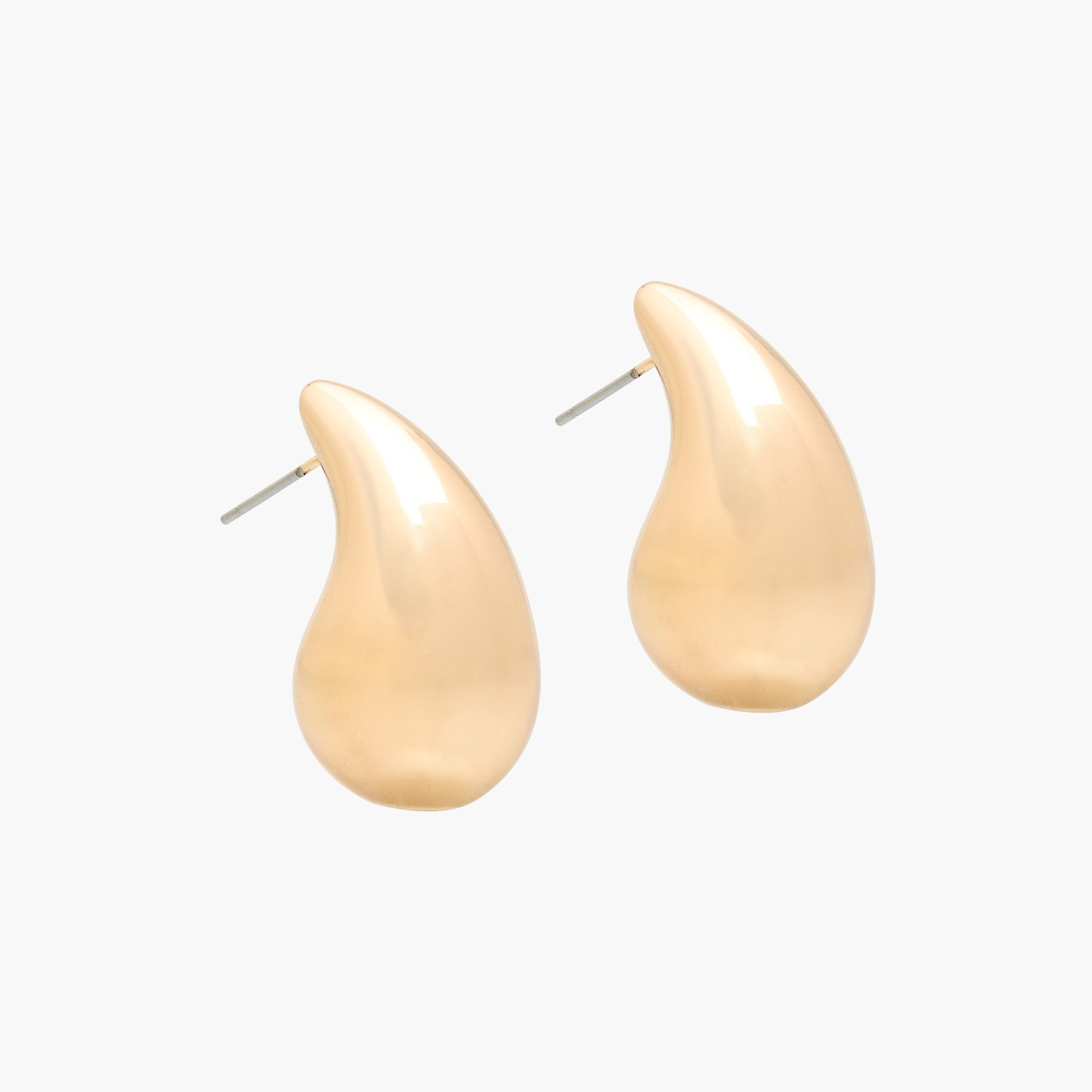 حلق بلون ذهبي وتصميم دمعة ومكبس إغلاق خلفي-women-watchesandjewellery-jewellery-earrings-image-2