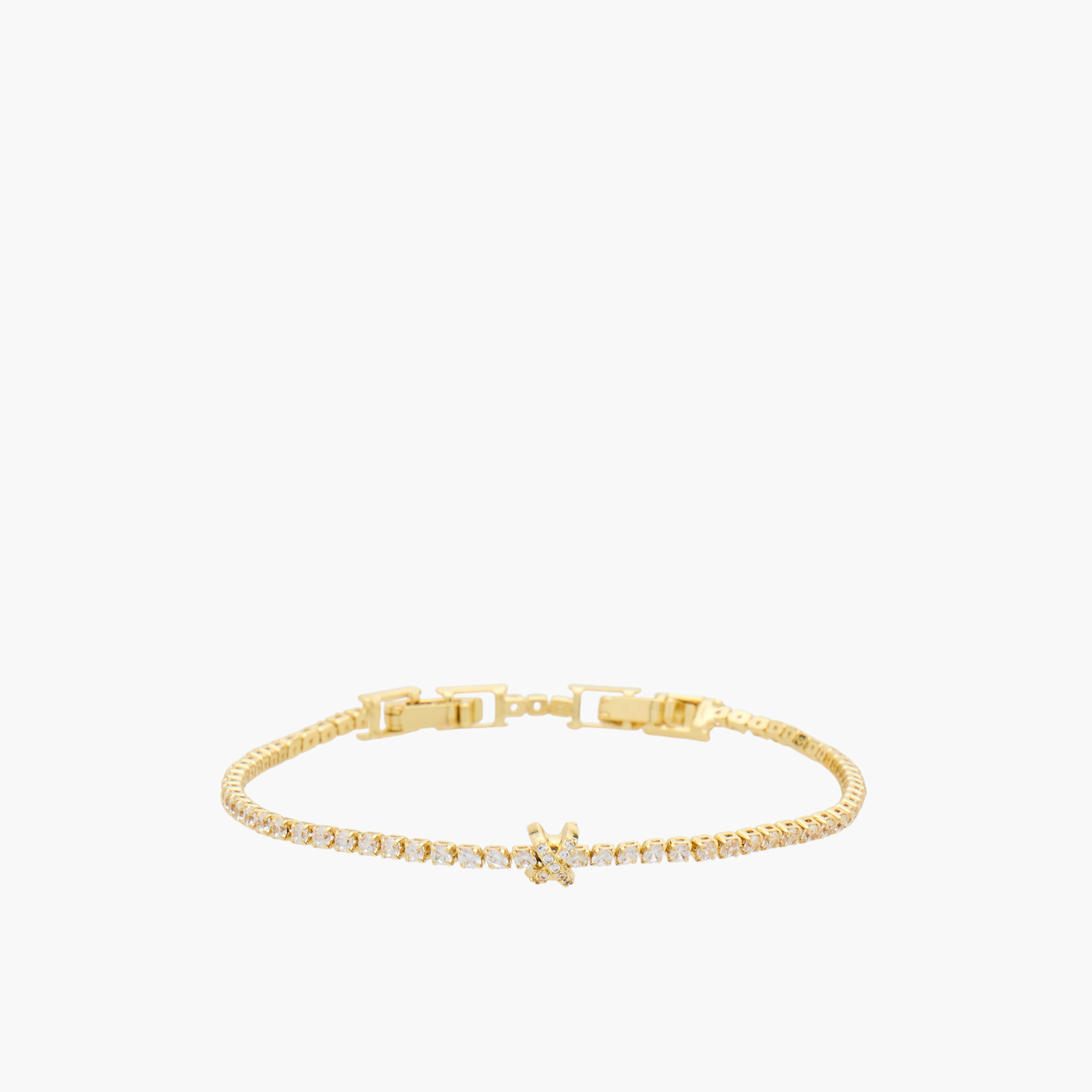 Metal Cubic Zirconia Embellished Bracelet-women-watchesandjewellery-jewellery-banglesandbracelets-image-1