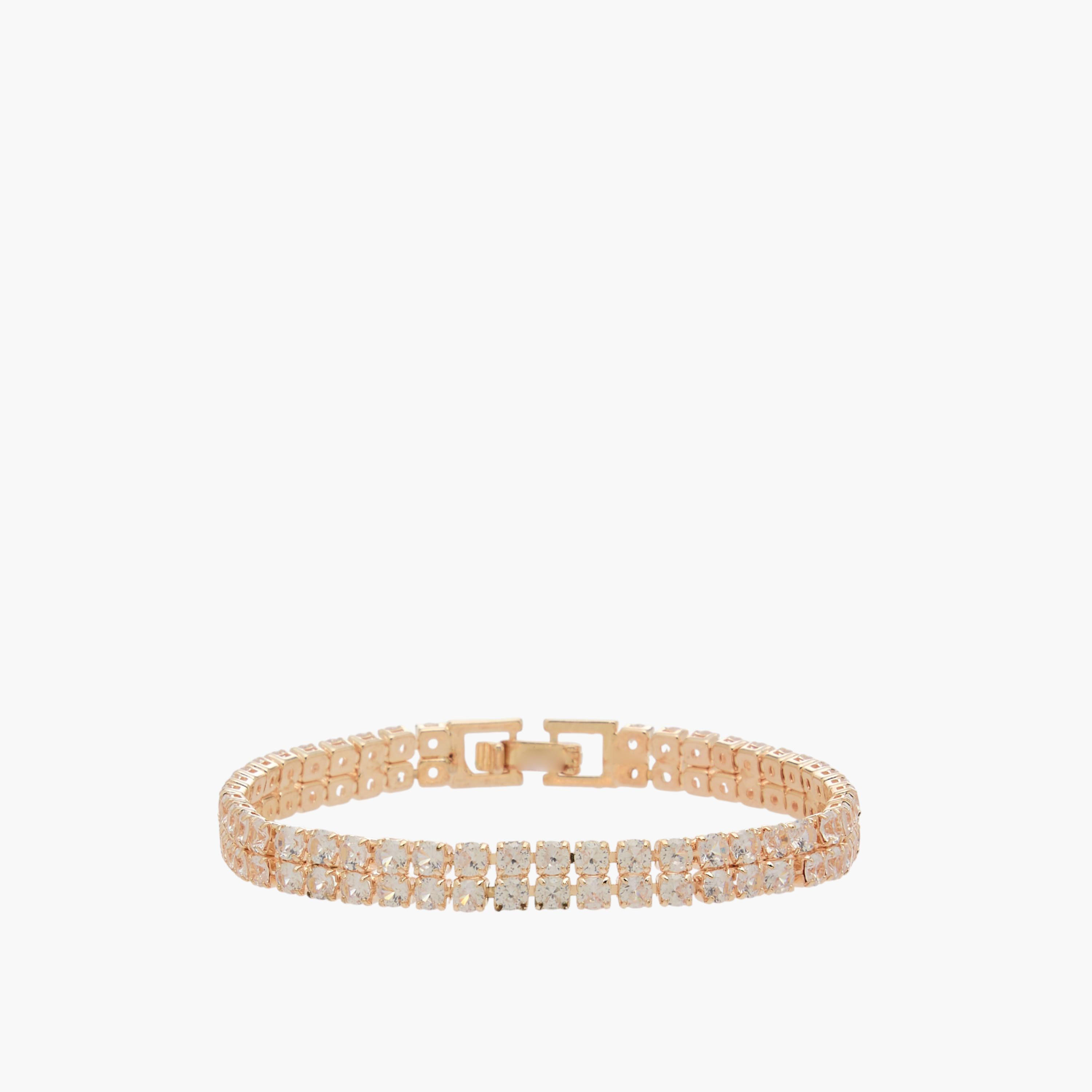 Gold Tone Cubic Zirconia Bracelet-women-watchesandjewellery-jewellery-banglesandbracelets-image-1
