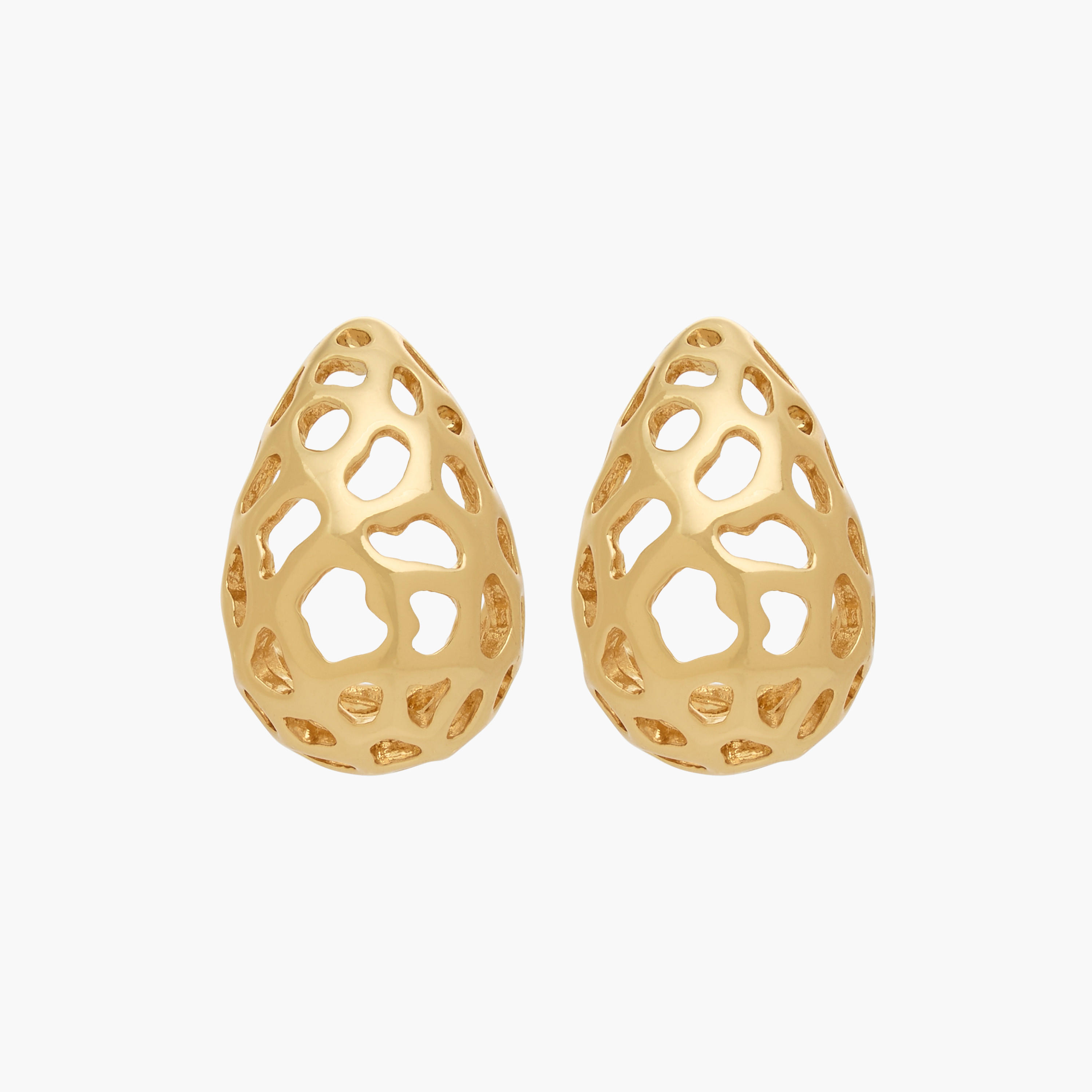 Metal Teardrop Stud Earrings with Pushback Closure-women-watchesandjewellery-jewellery-earrings-image-1