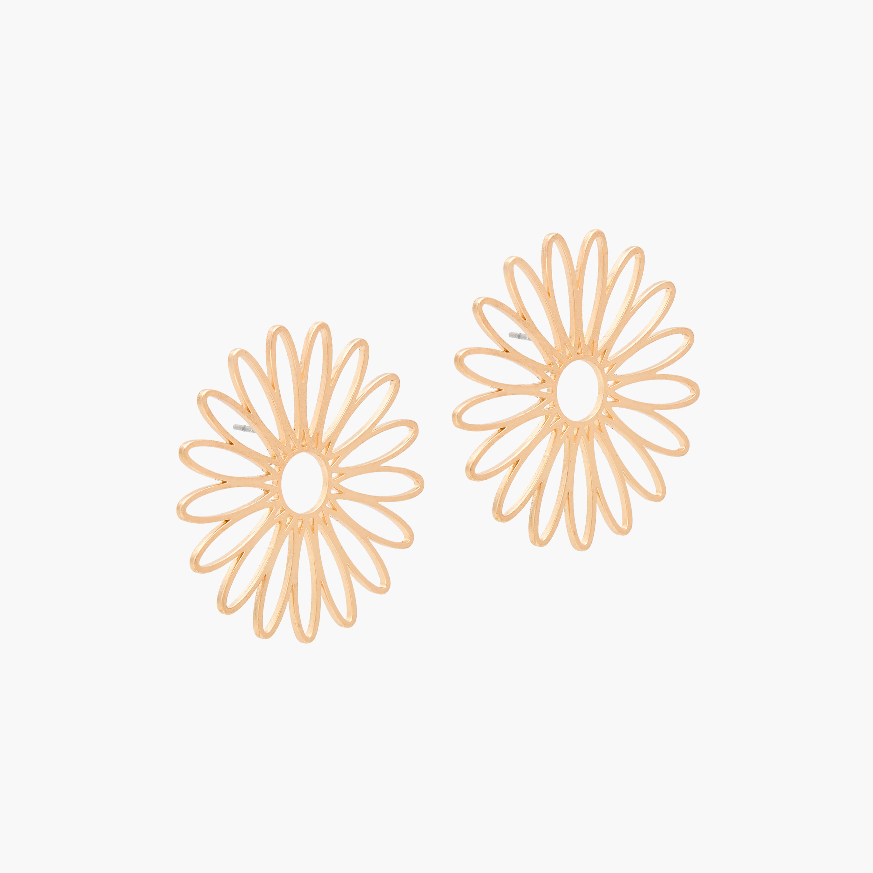 حلق معدن بتصميم زهرة ومكبس إغلاق خلفي-women-watchesandjewellery-jewellery-earrings-image-2