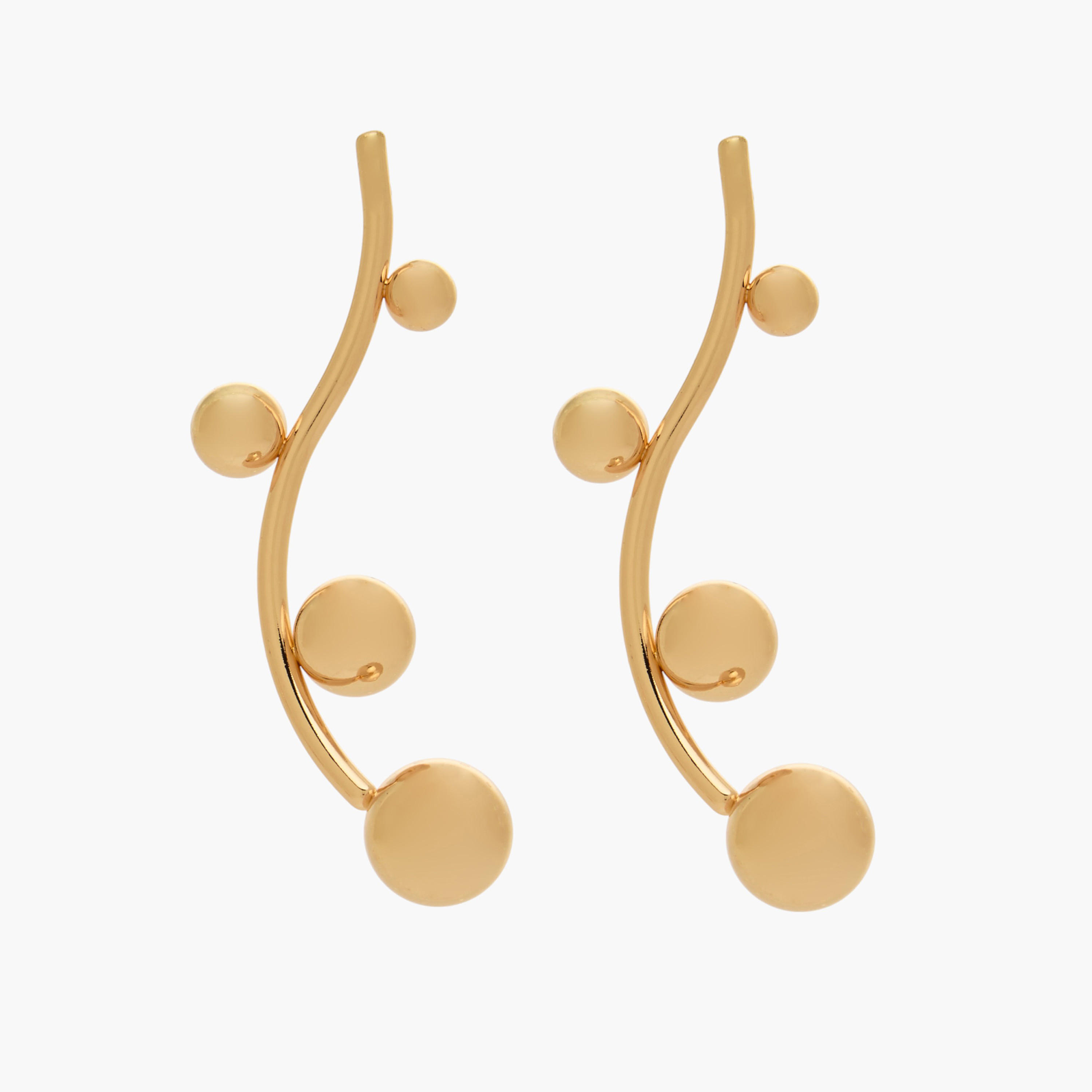 Gold Tone Dangling Earrings with Pushback Closure-women-watchesandjewellery-jewellery-earrings-image-1