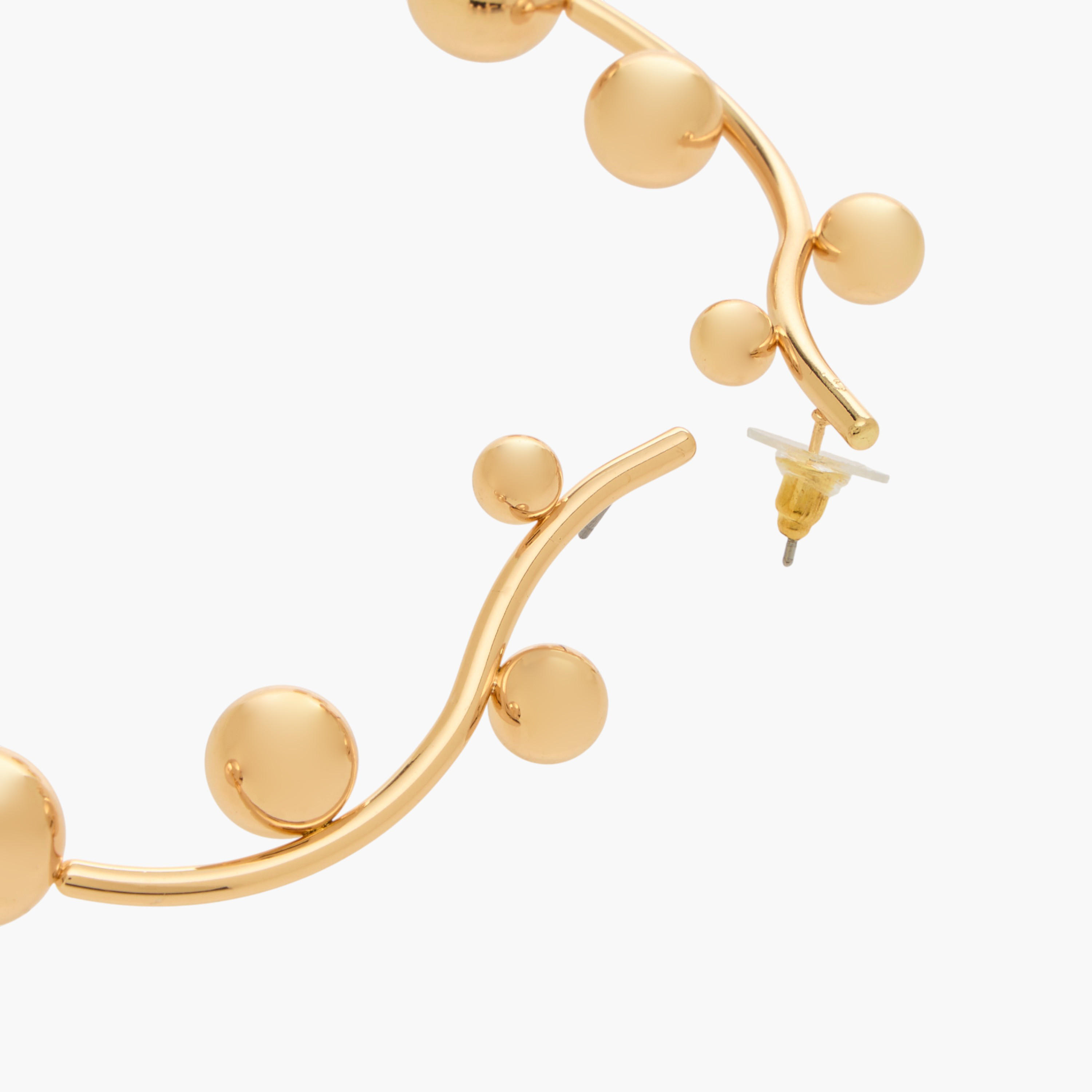 Gold Tone Dangling Earrings with Pushback Closure-women-watchesandjewellery-jewellery-earrings-image-3
