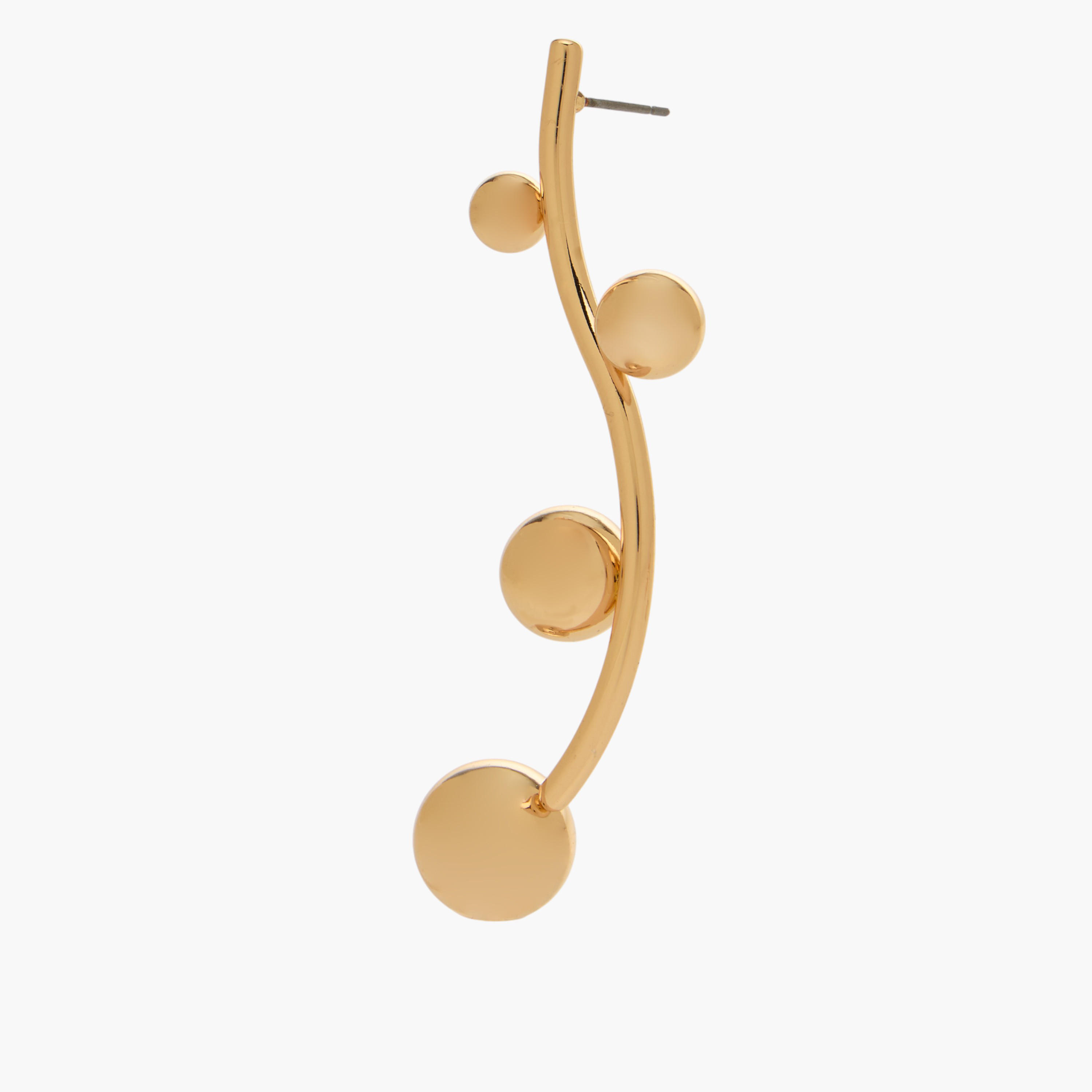 Gold Tone Dangling Earrings with Pushback Closure-women-watchesandjewellery-jewellery-earrings-image-4