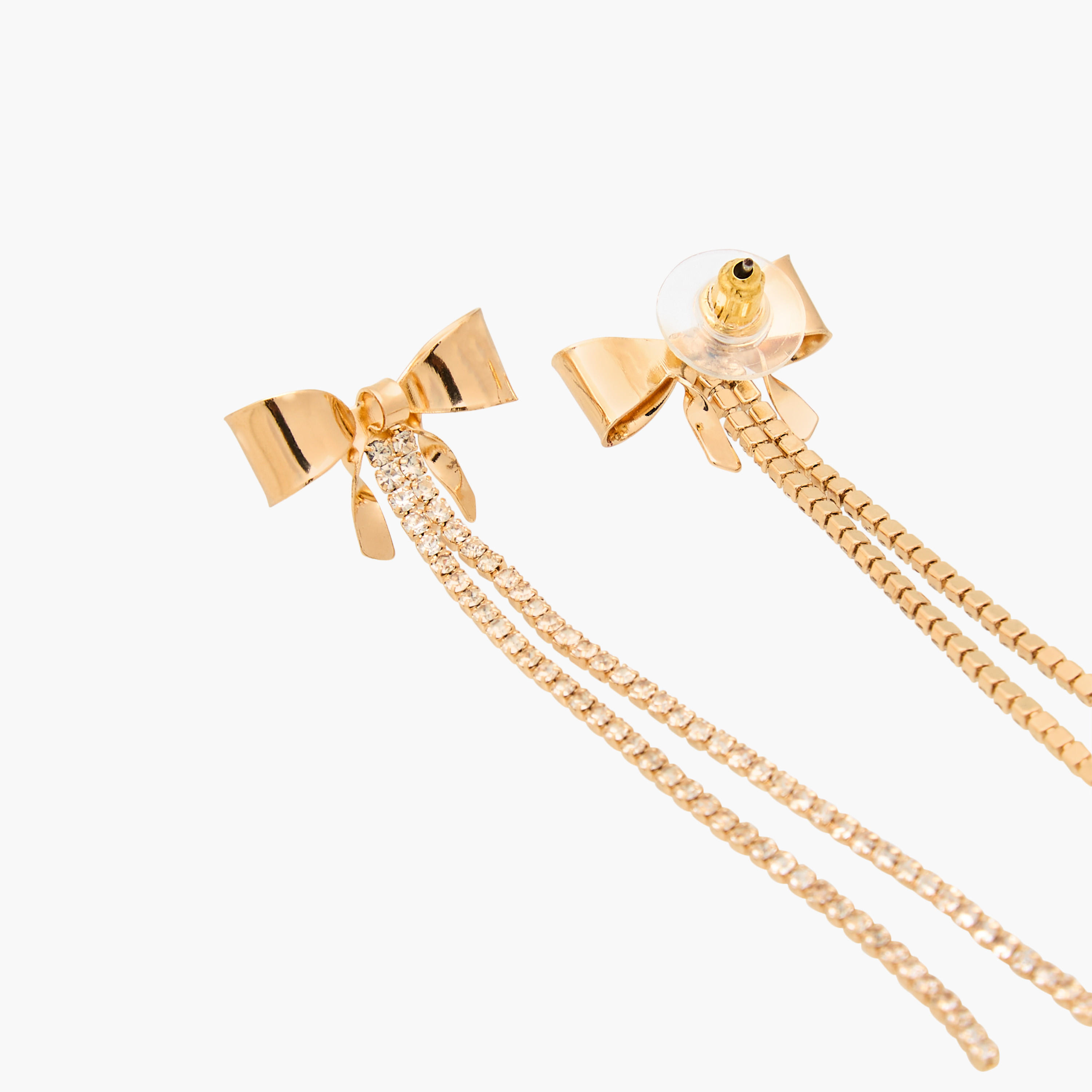 حلق معدني متدلي مزين بمكبس إغلاق خلفي-women-watchesandjewellery-jewellery-earrings-image-4