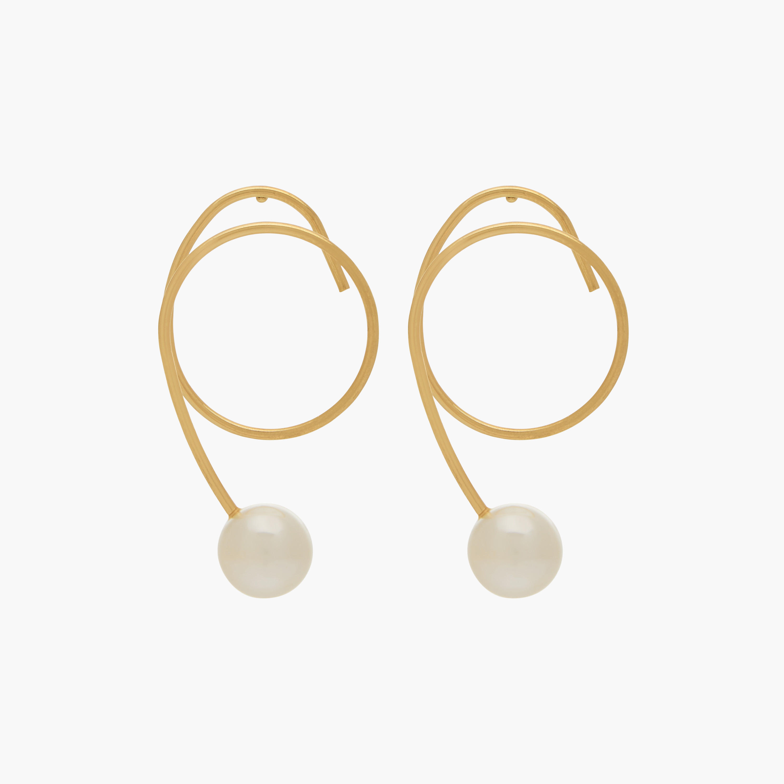 Metal Pearl Dangler Earrings with Pushback Closure-women-watchesandjewellery-jewellery-earrings-image-1