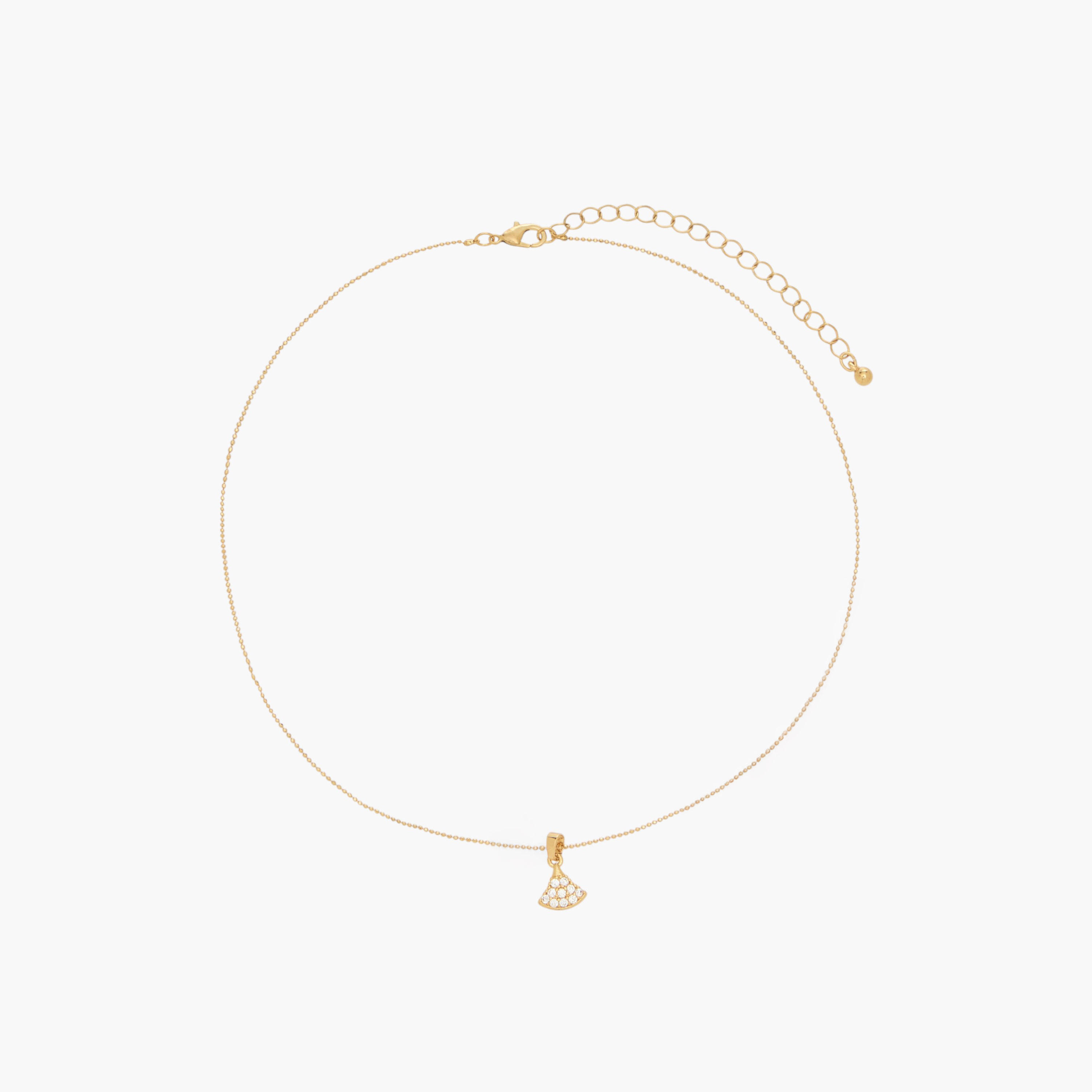 عقد معدني بدلاية ومكعب زركونيا-women-watchesandjewellery-jewellery-necklacesandpendants-image-1