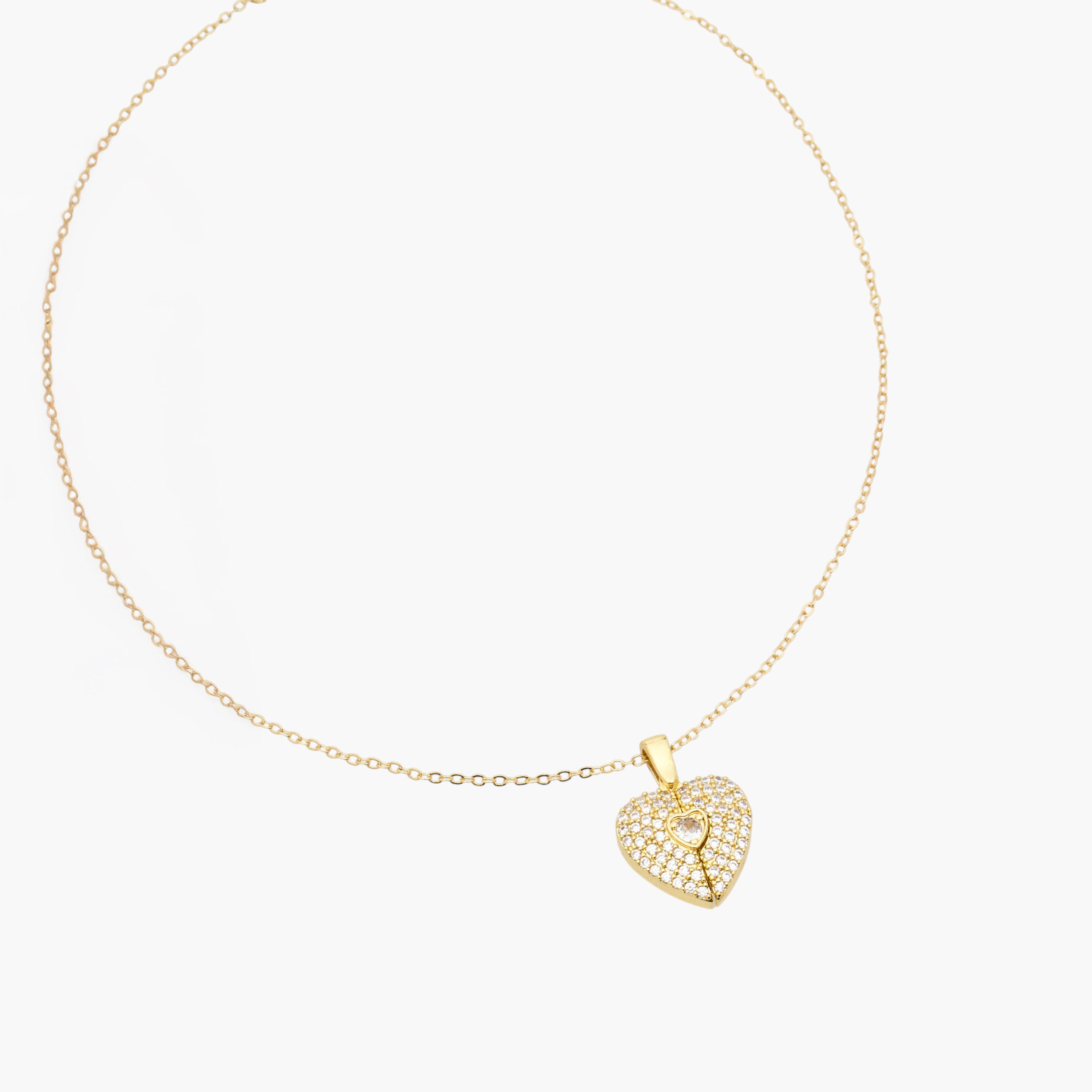 عقد معدن بدلاية مزينة بمكعبات الزيركون-women-watchesandjewellery-jewellery-necklacesandpendants-image-2