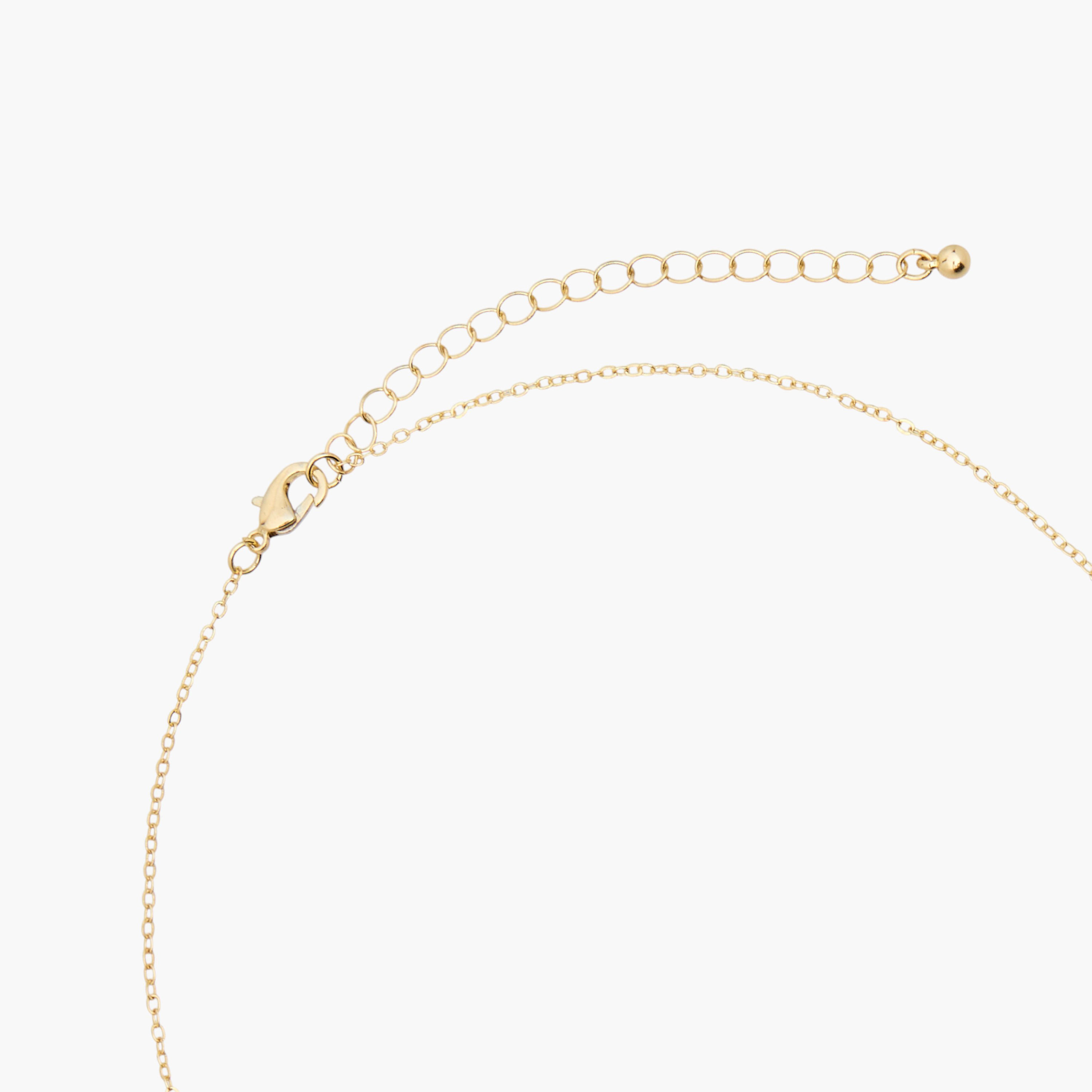 عقد معدن بدلاية مزينة بمكعبات الزيركون-women-watchesandjewellery-jewellery-necklacesandpendants-image-3
