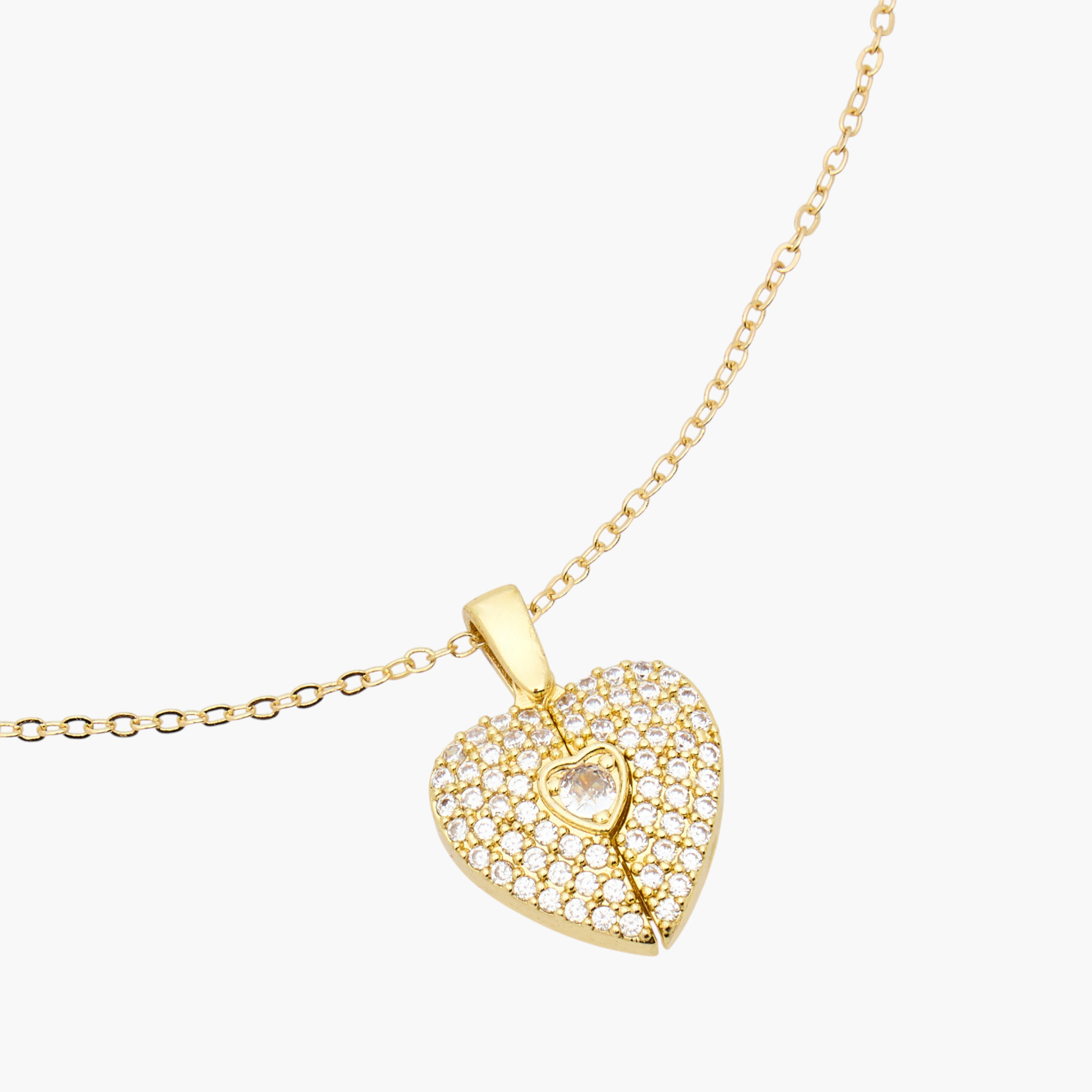 عقد معدن بدلاية مزينة بمكعبات الزيركون-women-watchesandjewellery-jewellery-necklacesandpendants-image-4