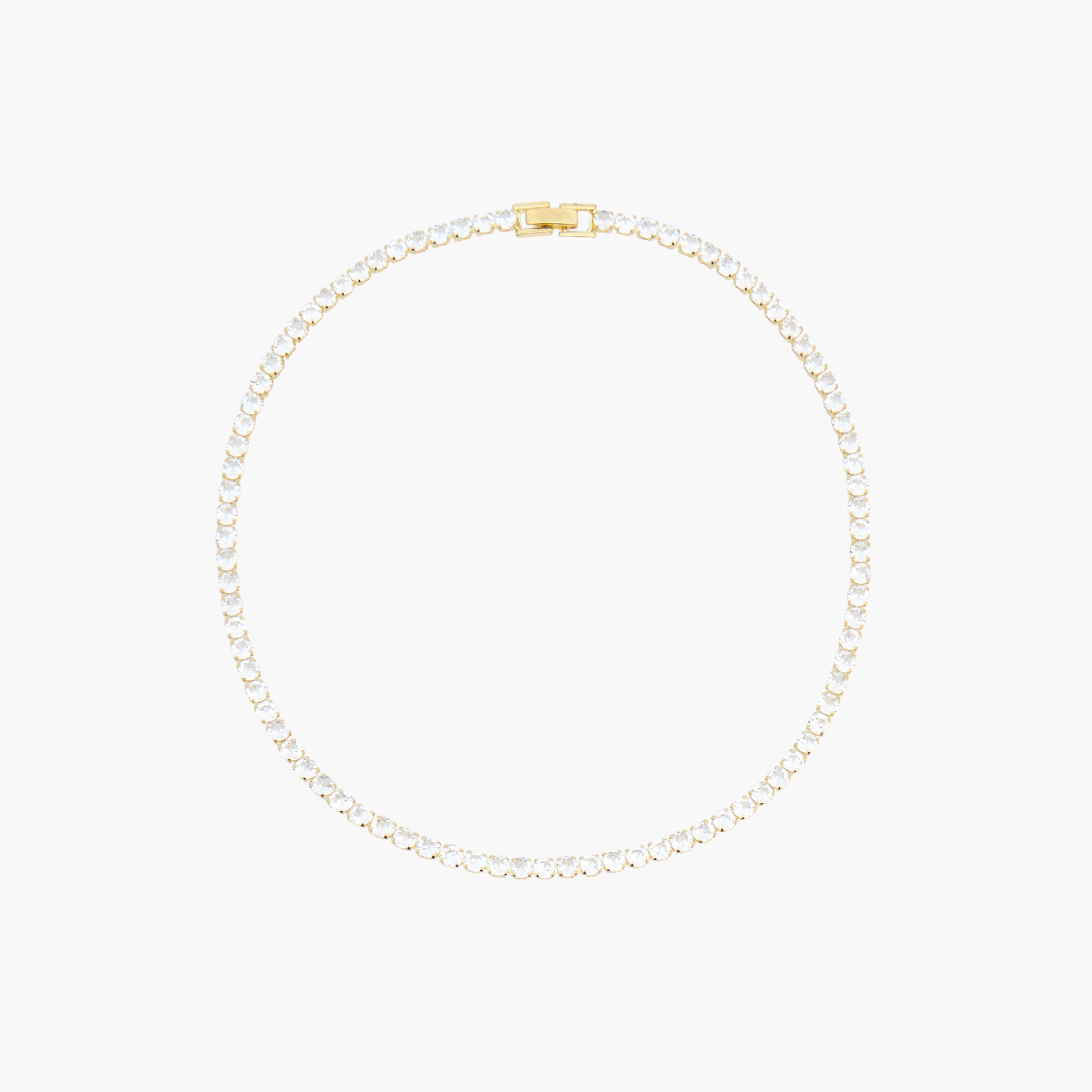 Metal Cubic Zirconia Embellished Choker Necklace-women-watchesandjewellery-jewellery-necklacesandpendants-image-1