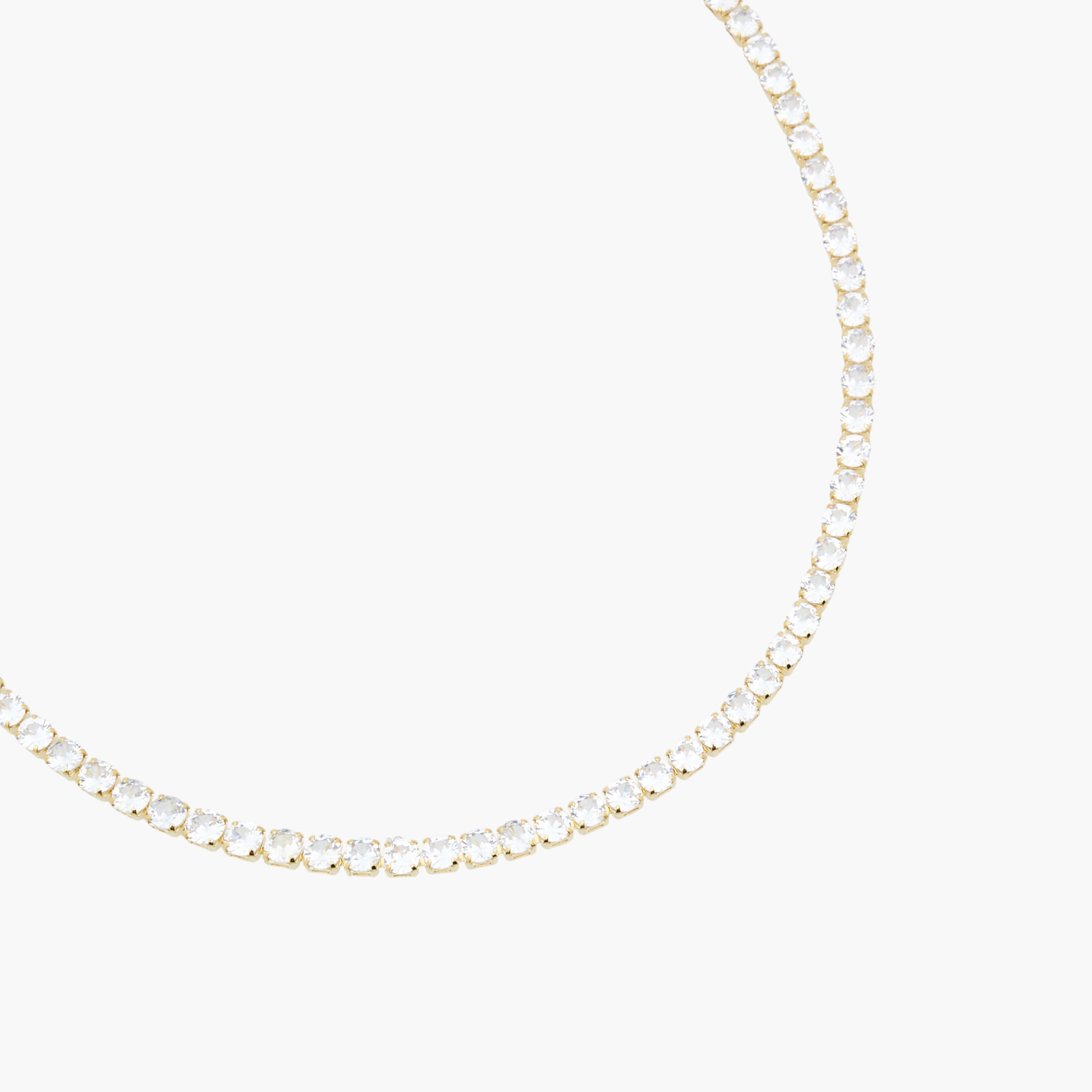 Metal Cubic Zirconia Embellished Choker Necklace-women-watchesandjewellery-jewellery-necklacesandpendants-image-2