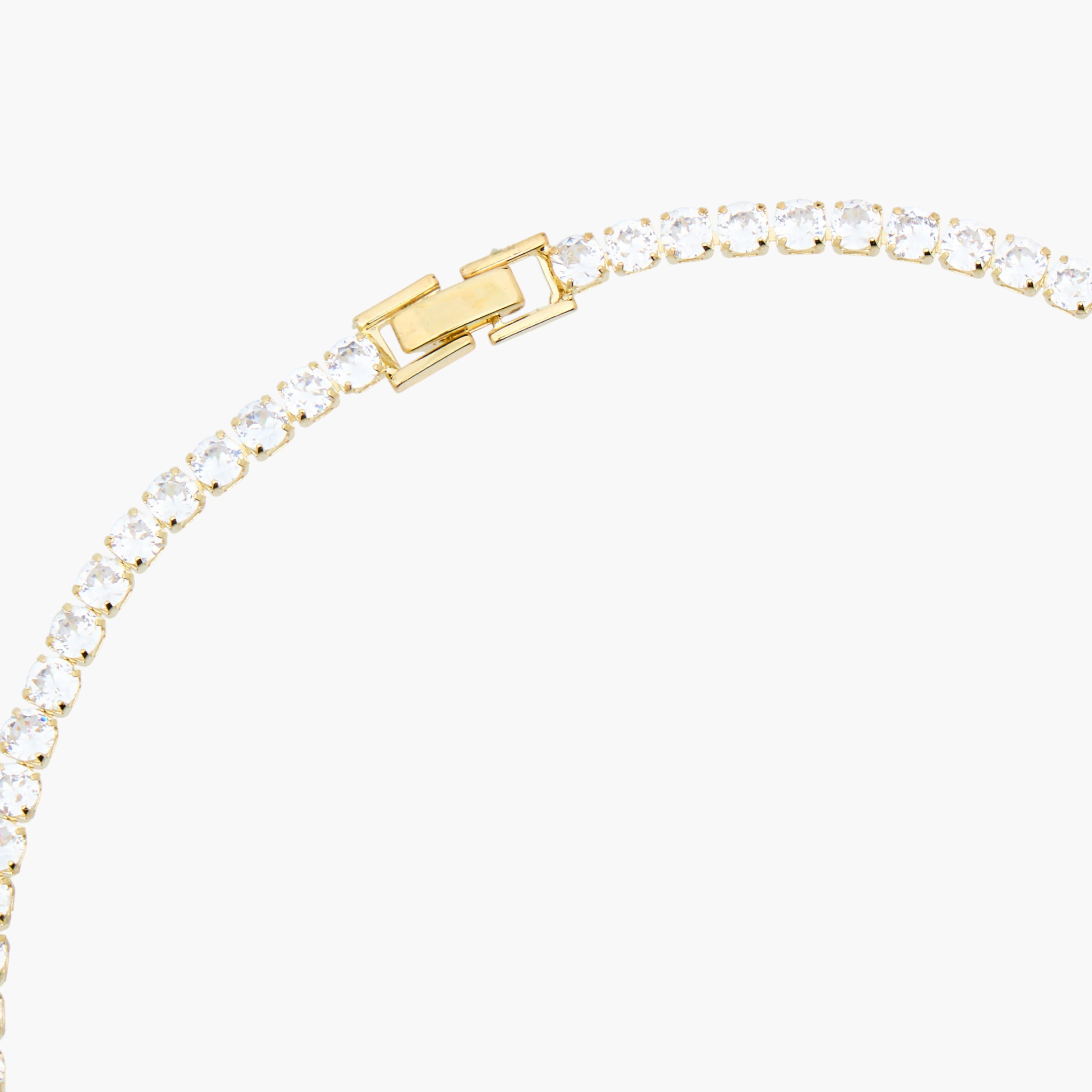 Metal Cubic Zirconia Embellished Choker Necklace-women-watchesandjewellery-jewellery-necklacesandpendants-image-3