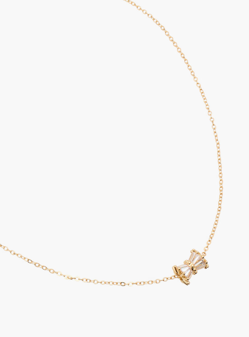 عقد معدني مزين بمكعب زركونيا-women-watchesandjewellery-jewellery-necklacesandpendants-image-2