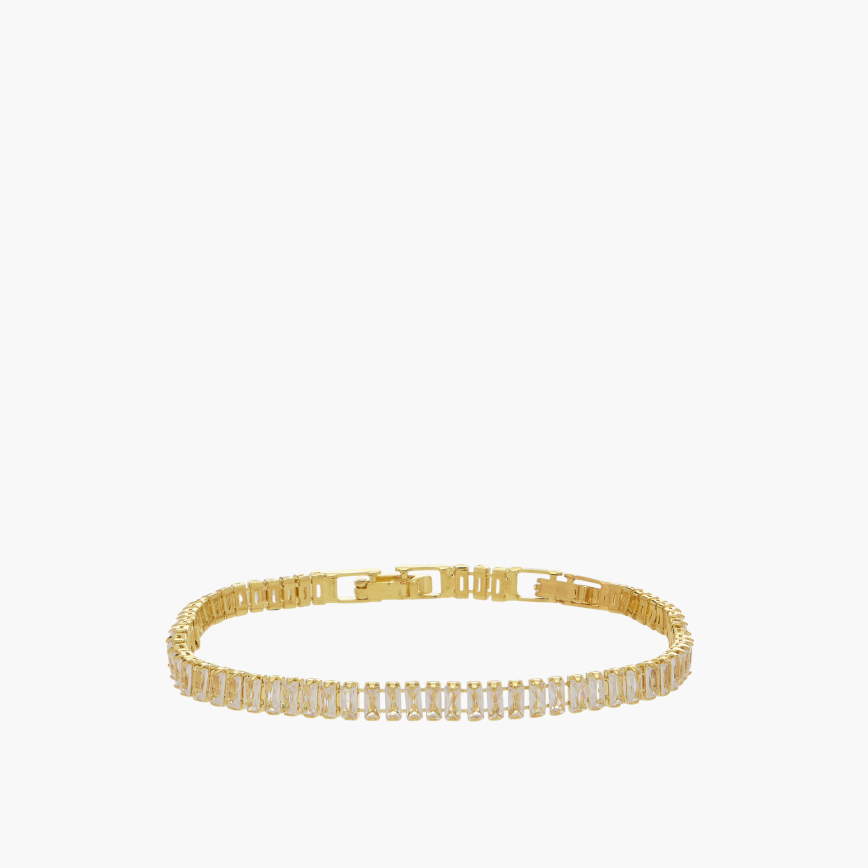 Metal Cubic Zirconia Embellished Bracelet-women-watchesandjewellery-jewellery-banglesandbracelets-image-1