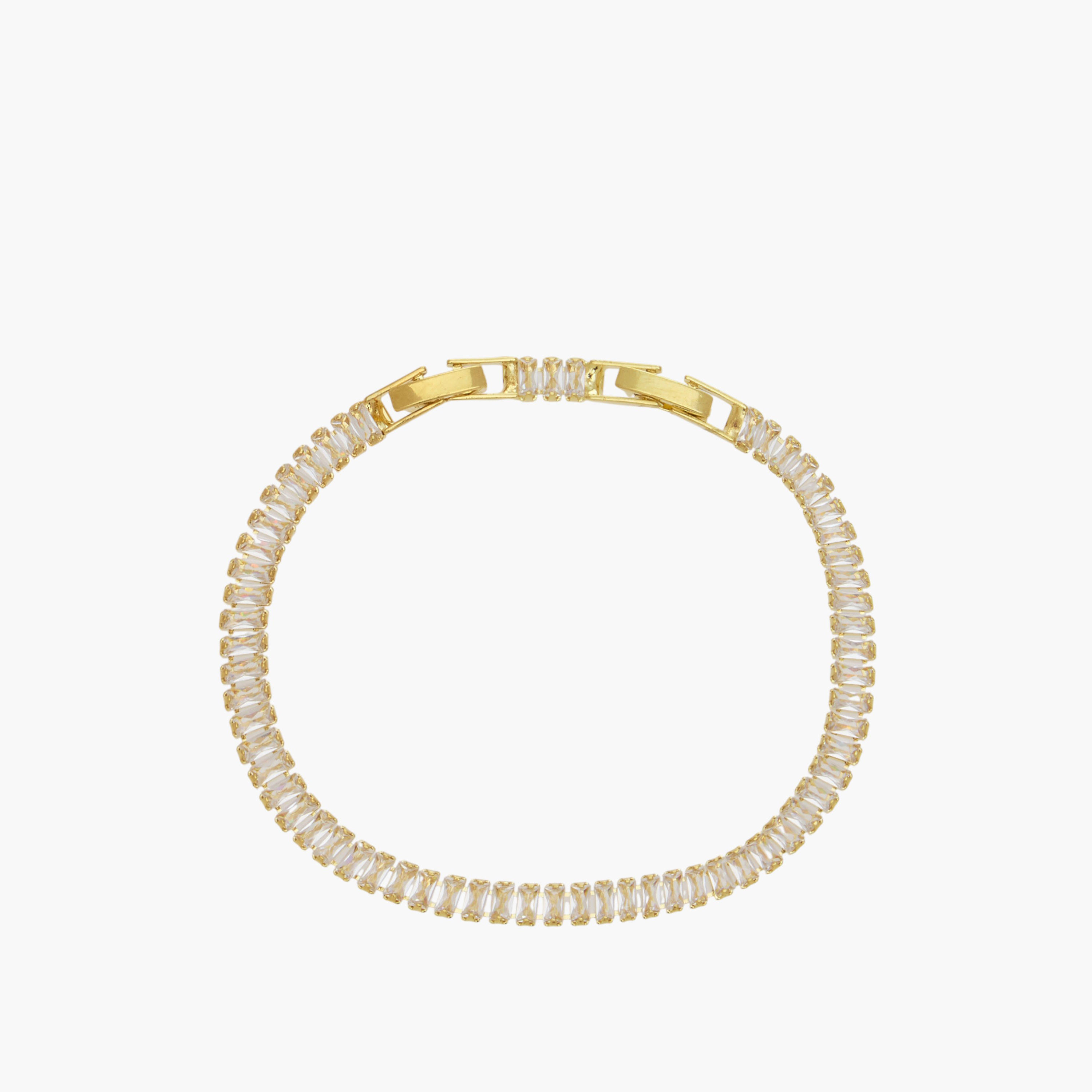 Metal Cubic Zirconia Embellished Bracelet-women-watchesandjewellery-jewellery-banglesandbracelets-image-2