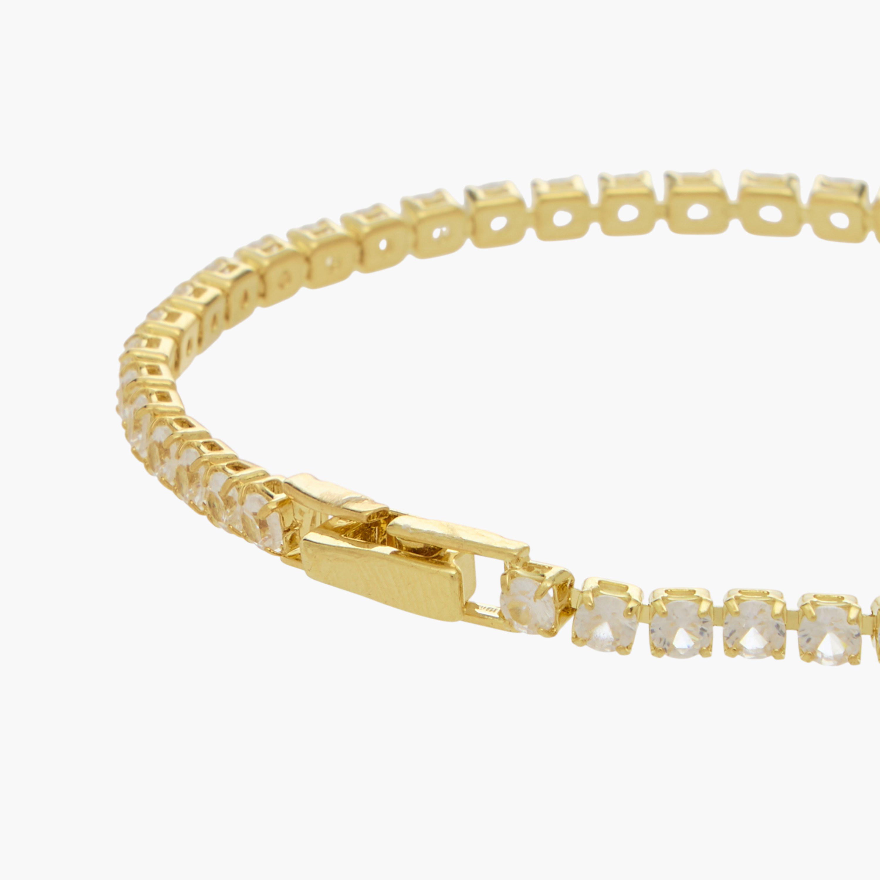 Metal Cubic Zirconia Embellished Bracelet-women-watchesandjewellery-jewellery-banglesandbracelets-image-4