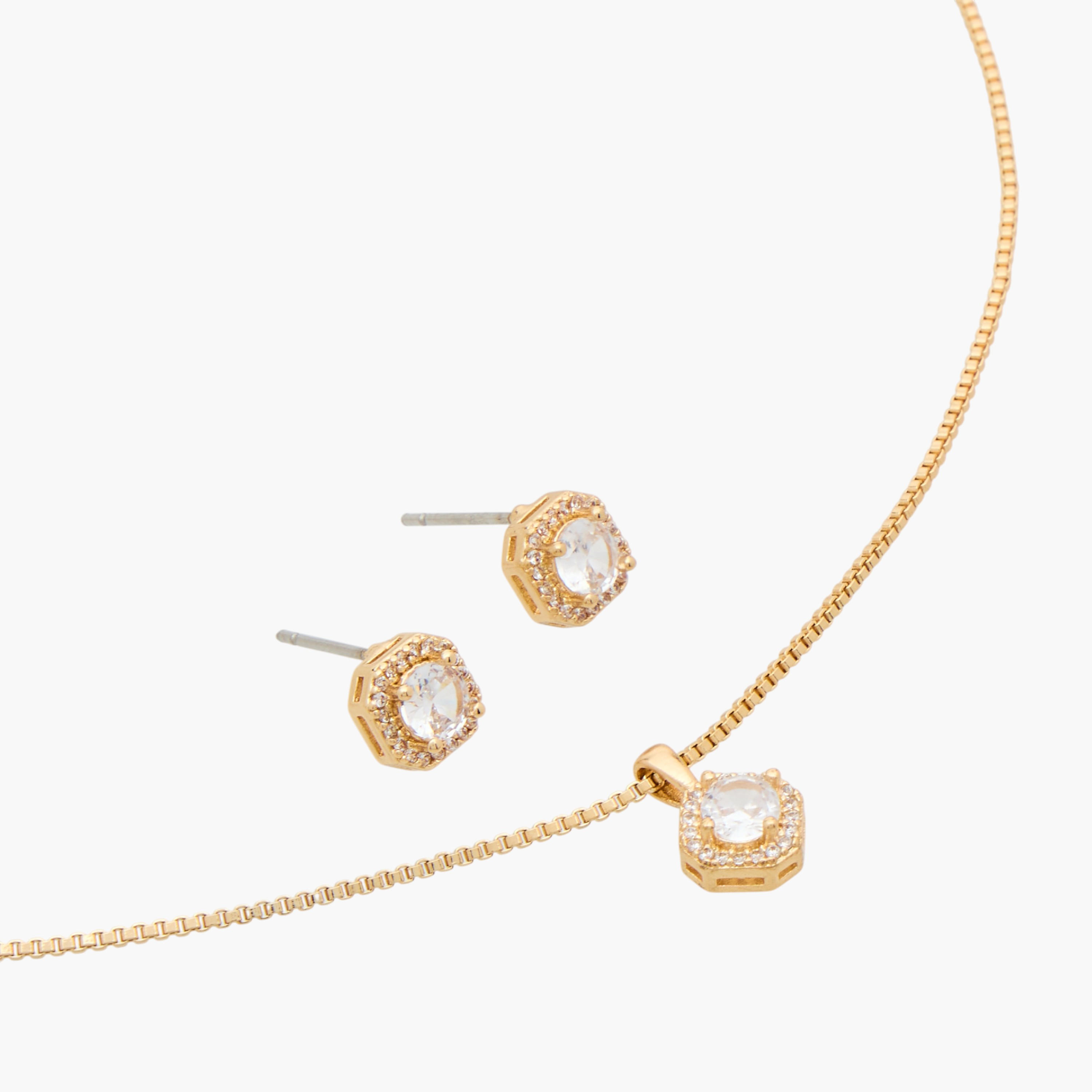 Pendant Necklace and Earrings with Cubic Zirconia Embellishment-women-watchesandjewellery-jewellery-jewellerysets-image-3
