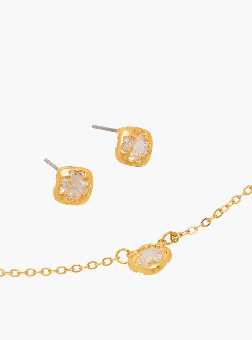 Cubic Zirconia Embellished Necklace and Earrings-women-watchesandjewellery-jewellery-jewellerysets-image-3