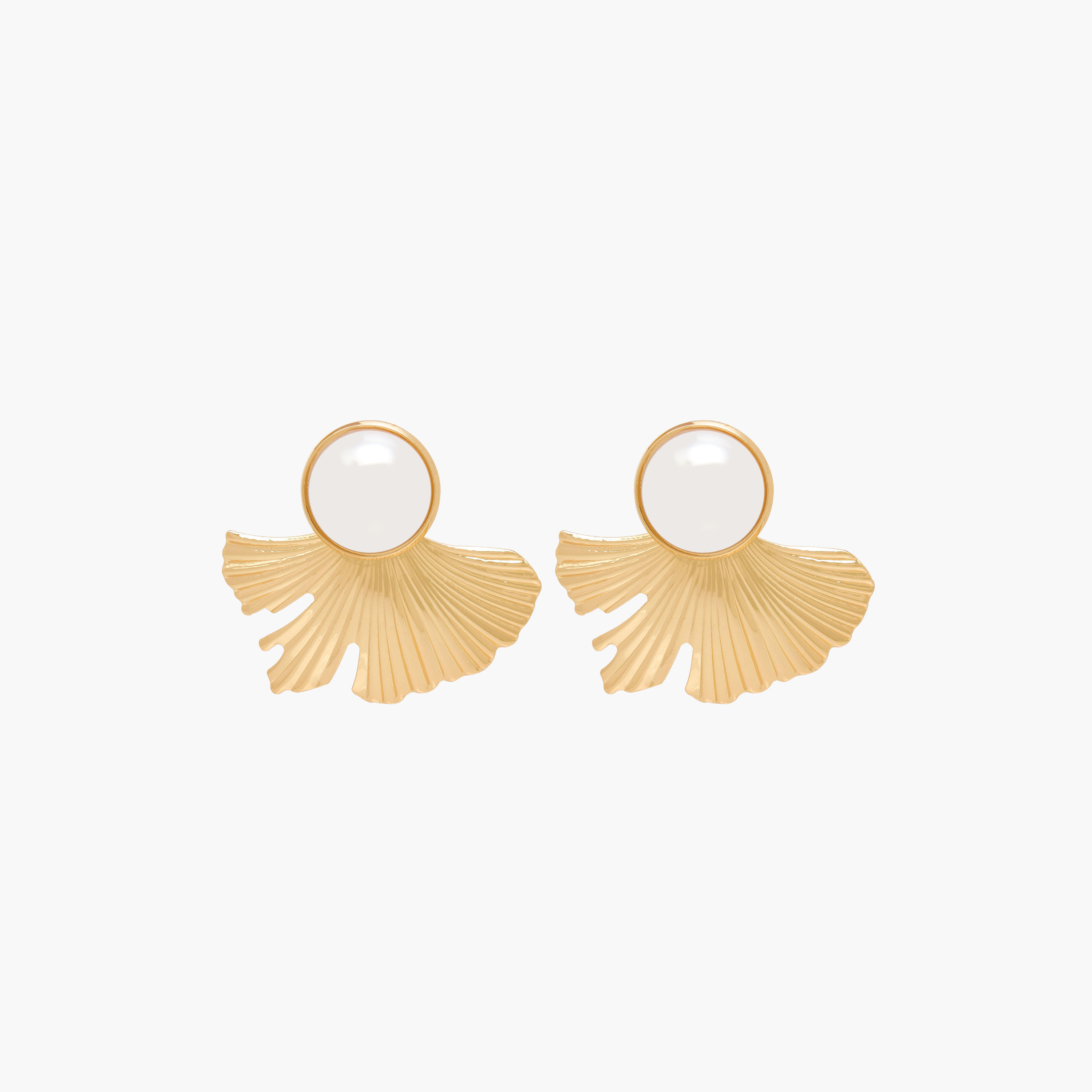 Metallic Petal Stud Earrings with Pushback Closure-women-watchesandjewellery-jewellery-earrings-image-1