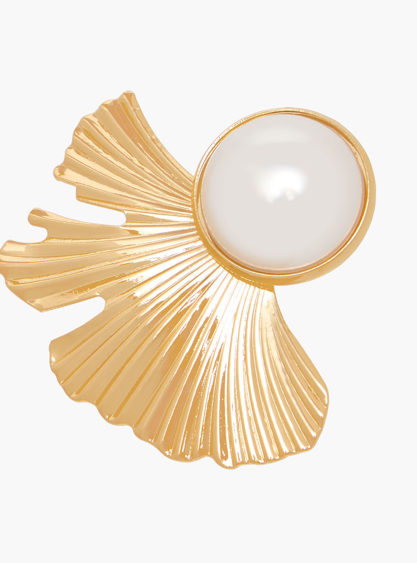 Metallic Petal Stud Earrings with Pushback Closure-women-watchesandjewellery-jewellery-earrings-image-4