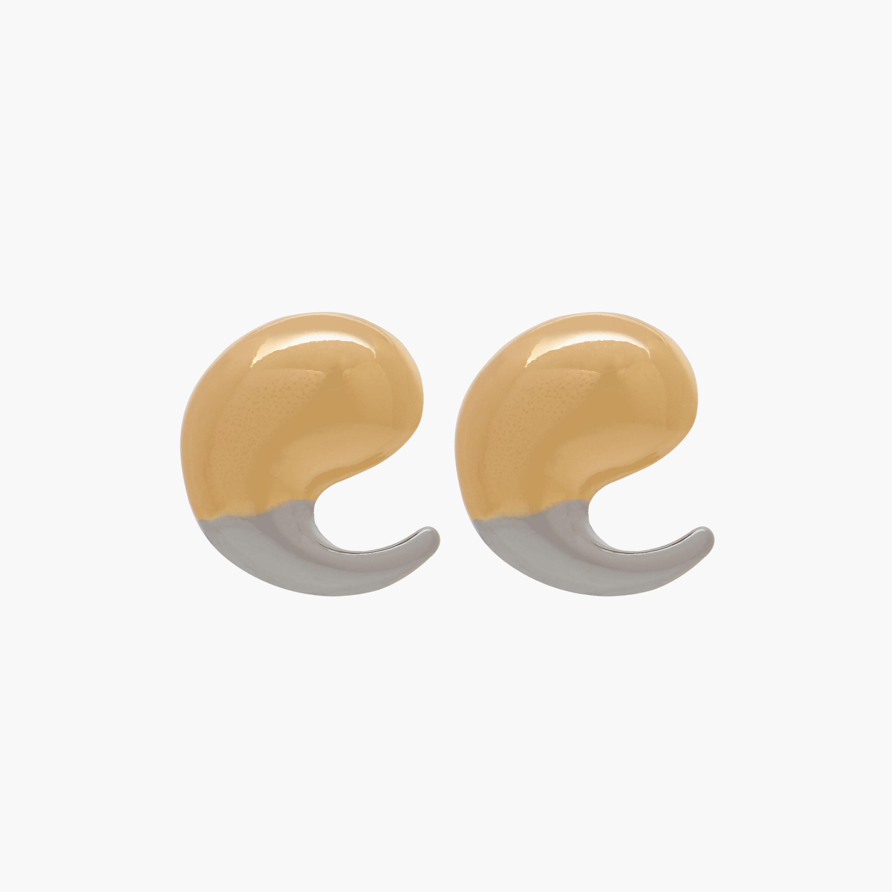 Dual-Tone Tear Drop Earrings with Pushback Closure-women-watchesandjewellery-jewellery-earrings-image-1