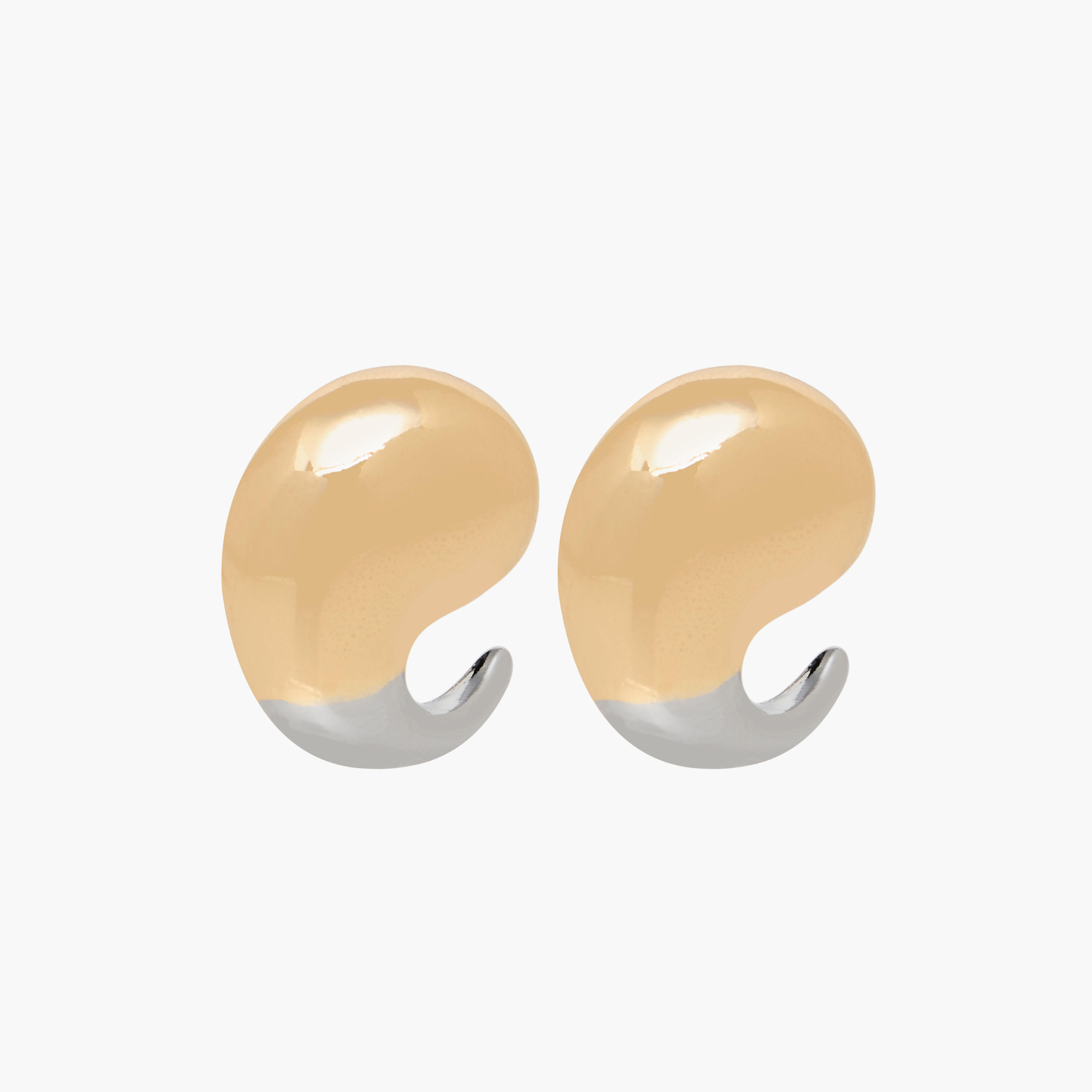 Dual-Tone Tear Drop Earrings with Pushback Closure-women-watchesandjewellery-jewellery-earrings-image-2