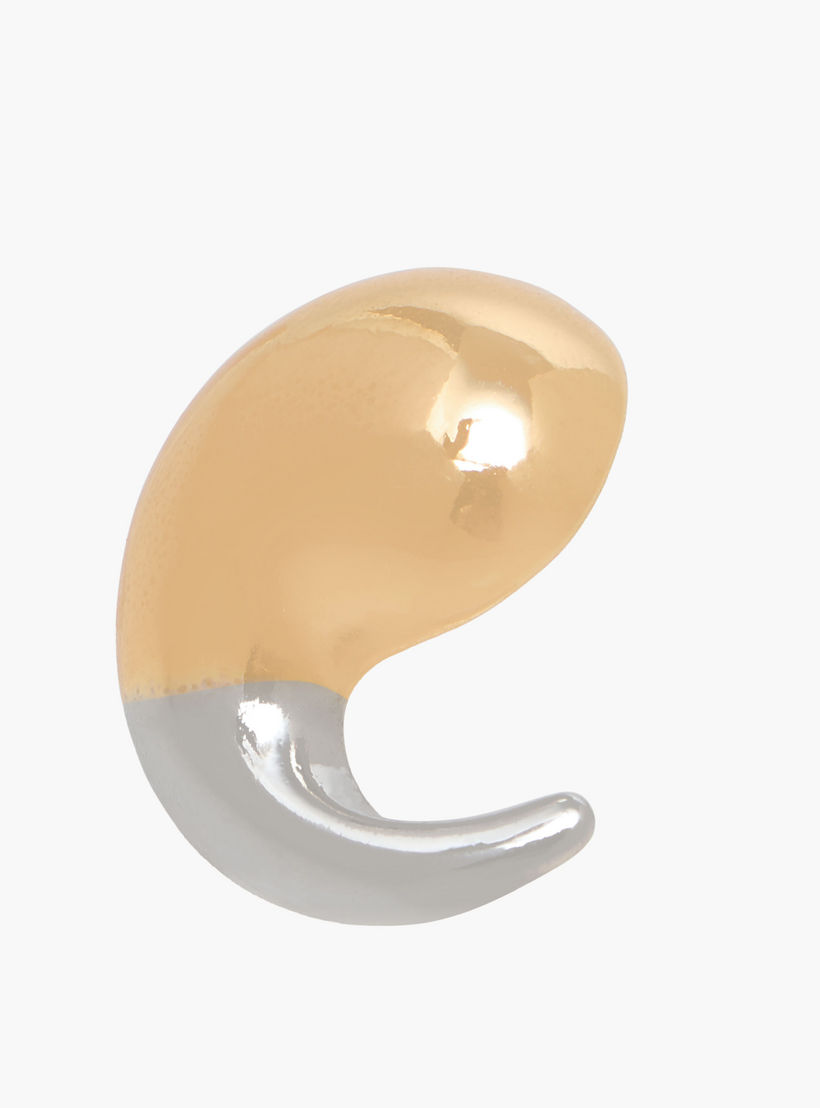 Dual-Tone Tear Drop Earrings with Pushback Closure-women-watchesandjewellery-jewellery-earrings-image-4